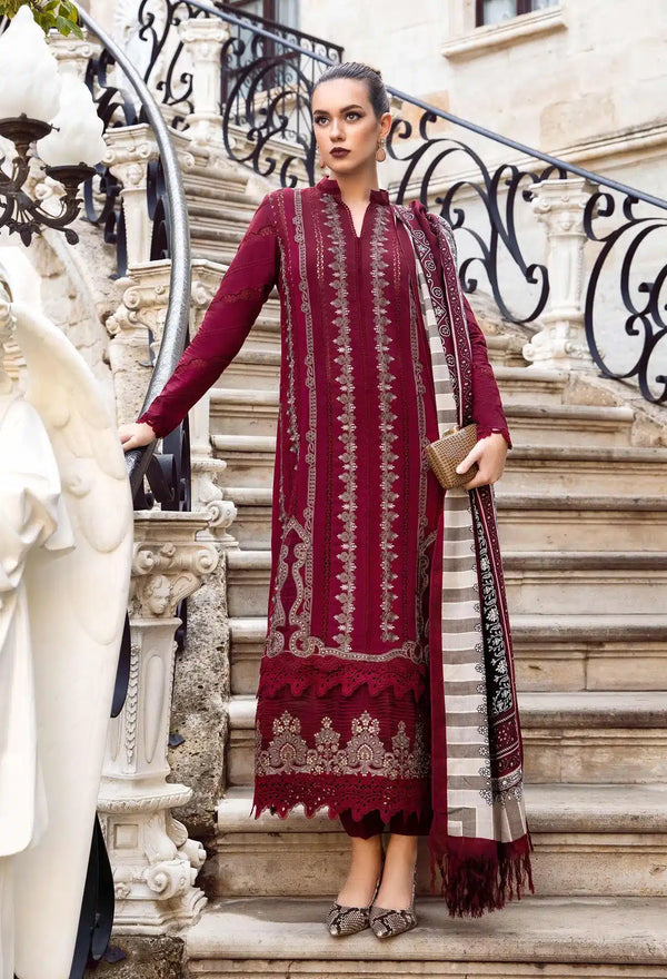 Maria B | M Prints Winter 23 | MPT-2002-A by Maria B - Designer Dress  - Type : Ladies Clothes - Available at Libayah - 100% Original 