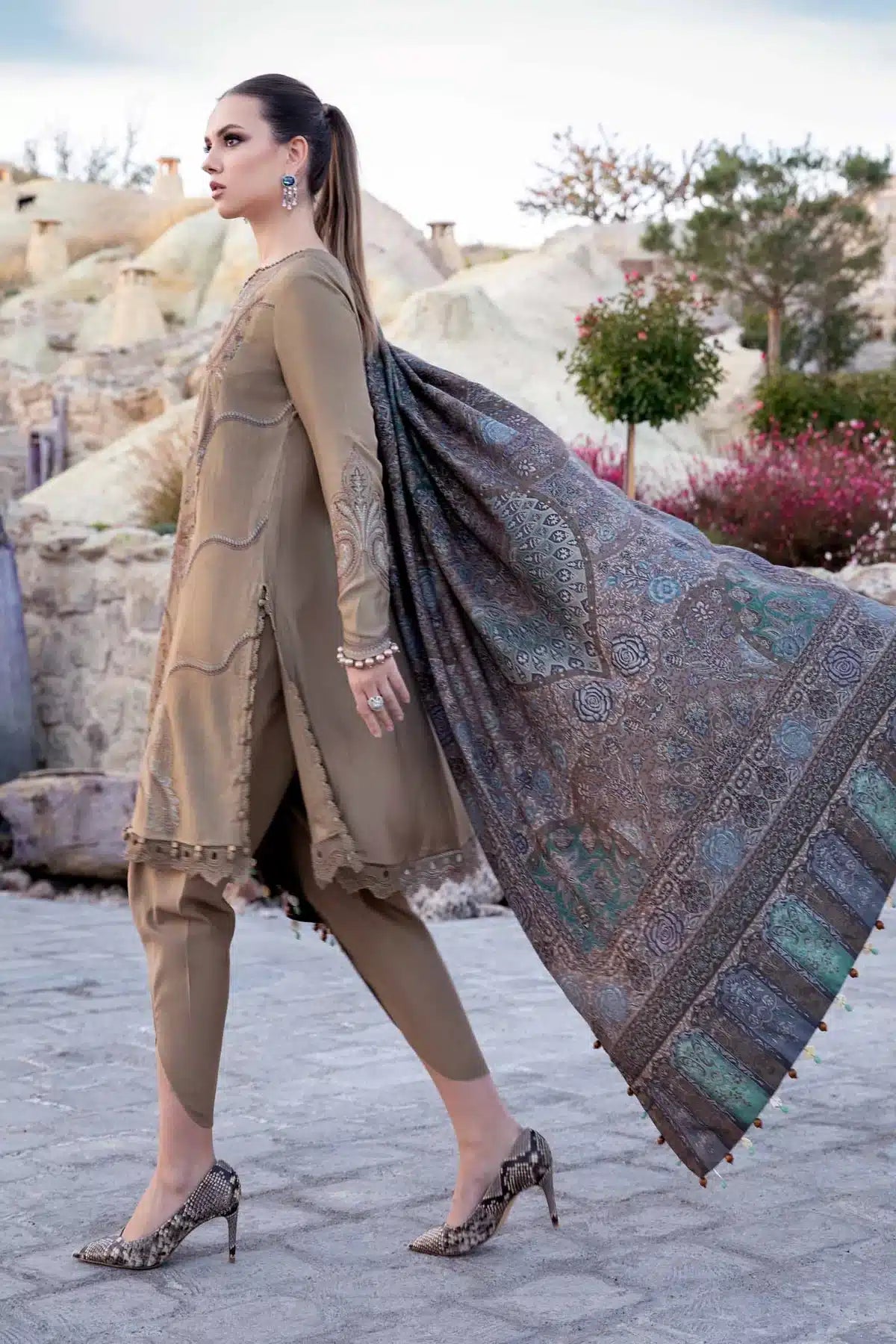 Maria B | M Prints Winter 23 | MPT-2003-A by Maria B - Designer Dress  - Type : Ladies Clothes - Available at Libayah - 100% Original 