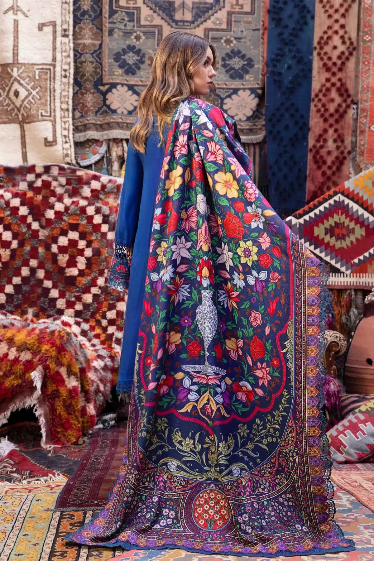 Maria B | M Prints Winter 23 | MPT-2004-B by Maria B - Designer Dress  - Type : Ladies Clothes - Available at Libayah - 100% Original 