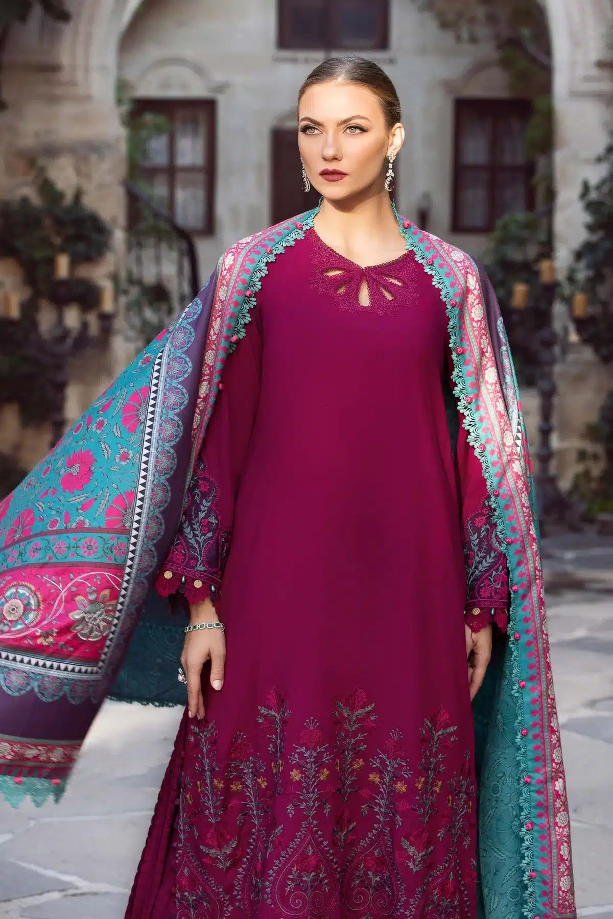 Maria B | M Prints Winter 23 | MPT-2006-B by Maria B - Designer Dress  - Type : Ladies Clothes - Available at Libayah - 100% Original 