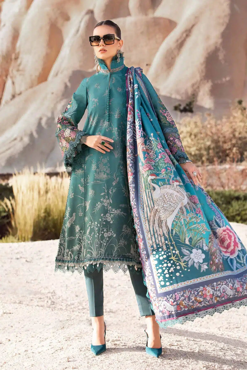 Maria B | M Prints Winter 23 | MPT-2007-B by Maria B - Designer Dress  - Type : Ladies Clothes - Available at Libayah - 100% Original 