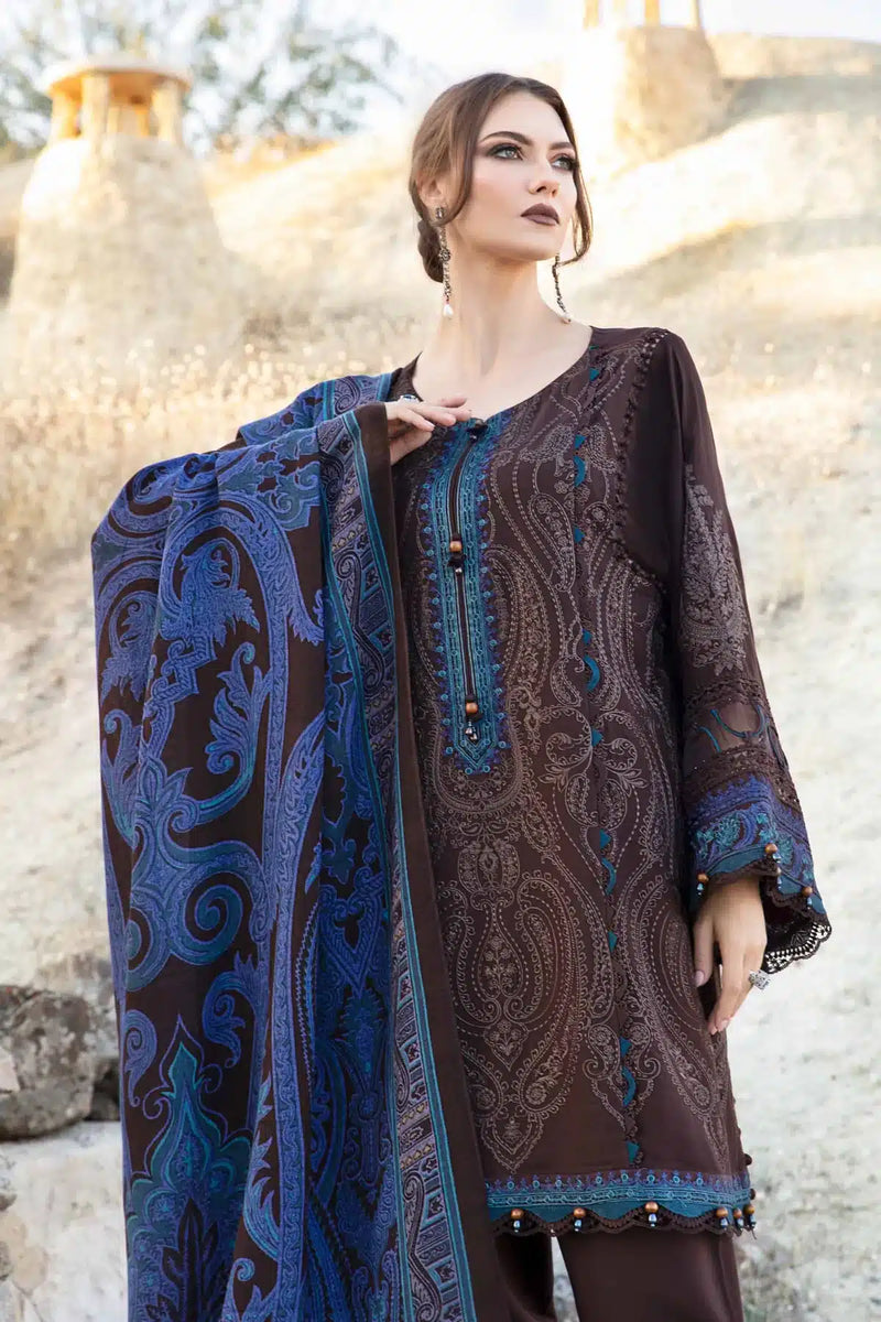Maria B | M Prints Winter 23 | MPT-2008-B by Maria B - Designer Dress  - Type : Ladies Clothes - Available at Libayah - 100% Original 