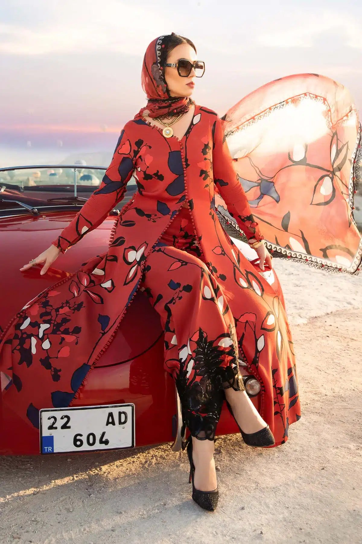 Maria B | M Prints Winter 23 | MPT-2009-A by Maria B - Designer Dress  - Type : Ladies Clothes - Available at Libayah - 100% Original 