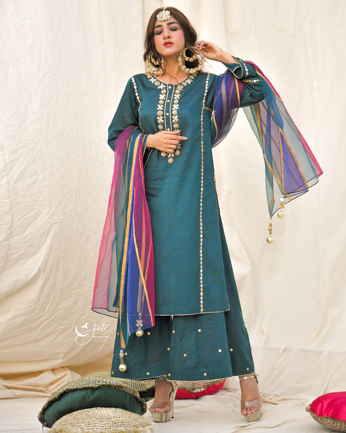 Zar | Formals Wear | Teal by Zar - Designer Dress - Type: Ladies Clothes - Available at Libayah - 100% Original