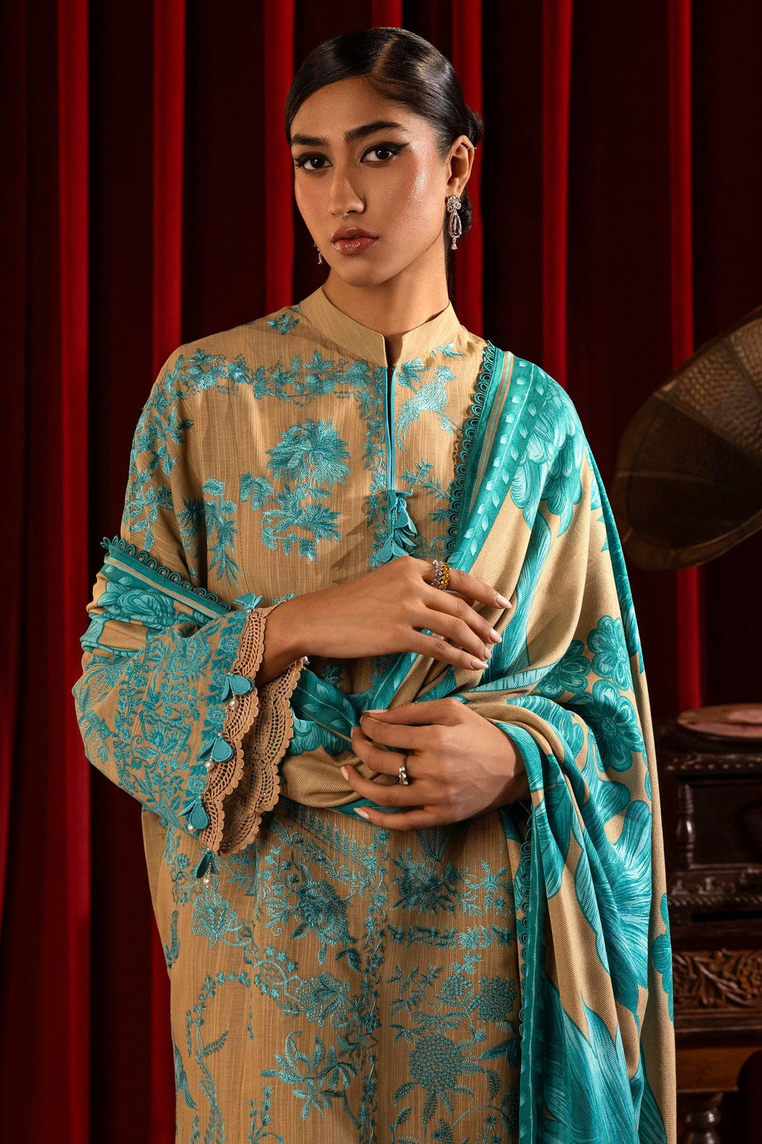 Sana Safinaz | Muzlin Winter 2024 |  M243-001A-3CO by Sana Safinaz - Designer Dress - Type: Ladies Clothes - Available at Libayah - 100% Original