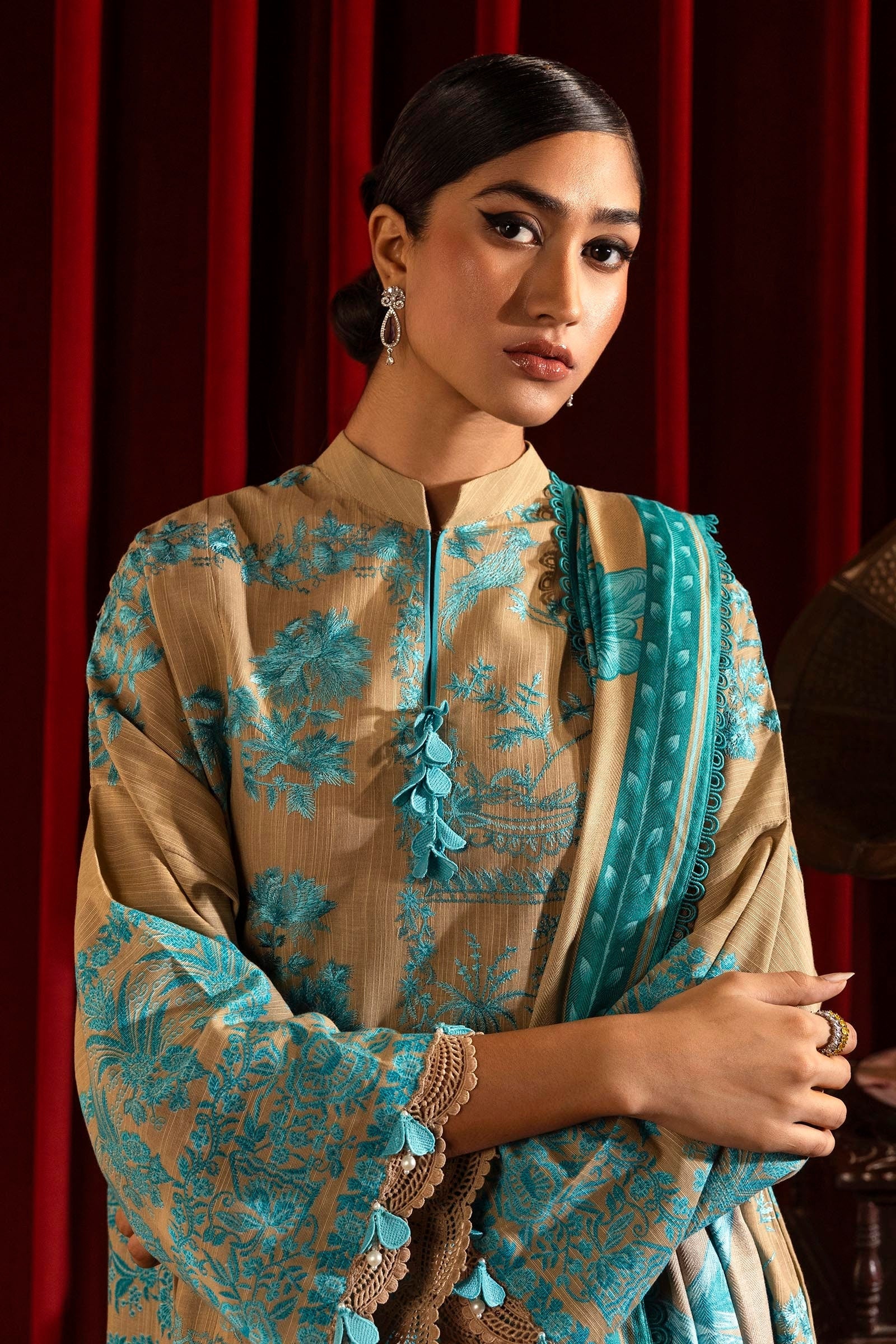 Sana Safinaz | Muzlin Winter 2024 |  M243-001A-3CO by Sana Safinaz - Designer Dress - Type: Ladies Clothes - Available at Libayah - 100% Original