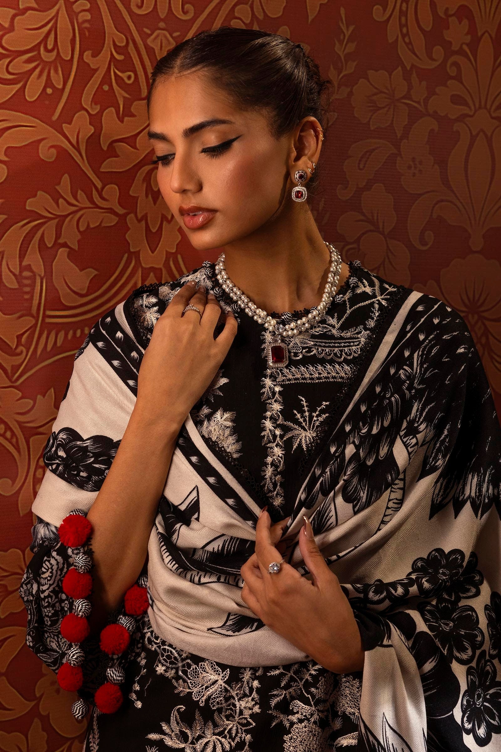 Sana Safinaz | Muzlin Winter 2024 |  M243-001B-3CO by Sana Safinaz - Designer Dress - Type: Ladies Clothes - Available at Libayah - 100% Original