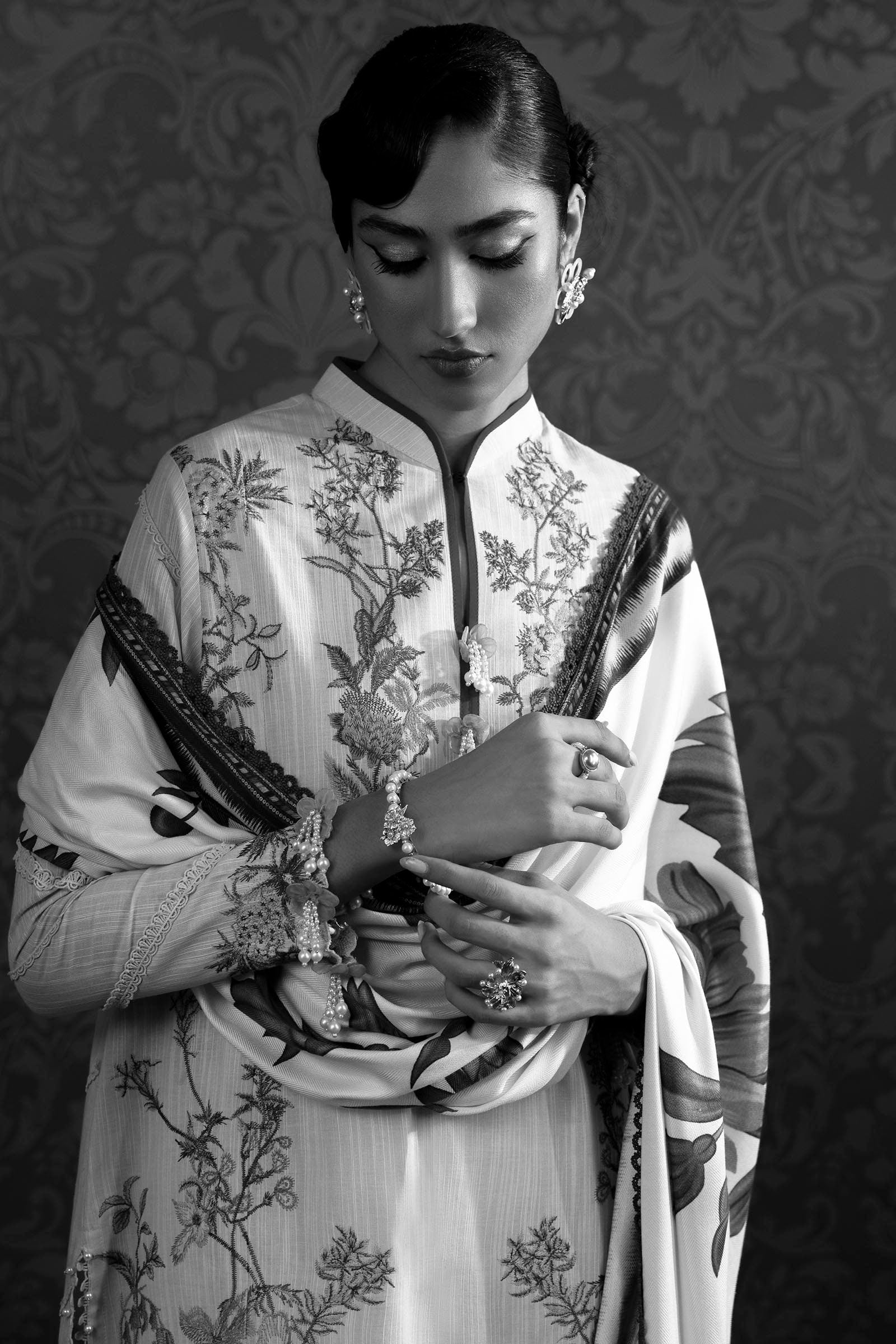 Sana Safinaz | Muzlin Winter 2024 |  M243-002A-3CP by Sana Safinaz - Designer Dress - Type: Ladies Clothes - Available at Libayah - 100% Original