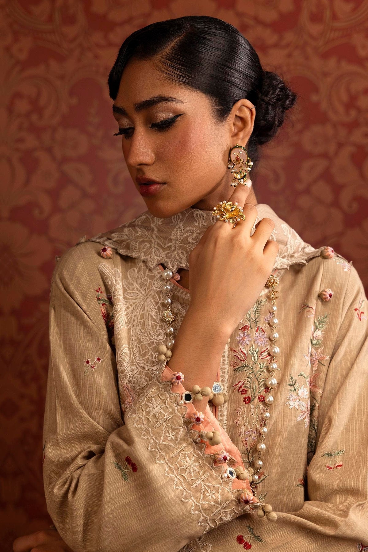 Sana Safinaz | Muzlin Winter 2024 |  M243-003A-3CP by Sana Safinaz - Designer Dress - Type: Ladies Clothes - Available at Libayah - 100% Original