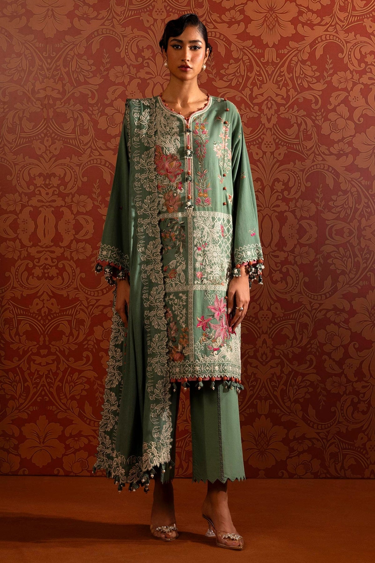 Sana Safinaz | Muzlin Winter 2024 |  M243-003B-3CP by Sana Safinaz - Designer Dress - Type: Ladies Clothes - Available at Libayah - 100% Original