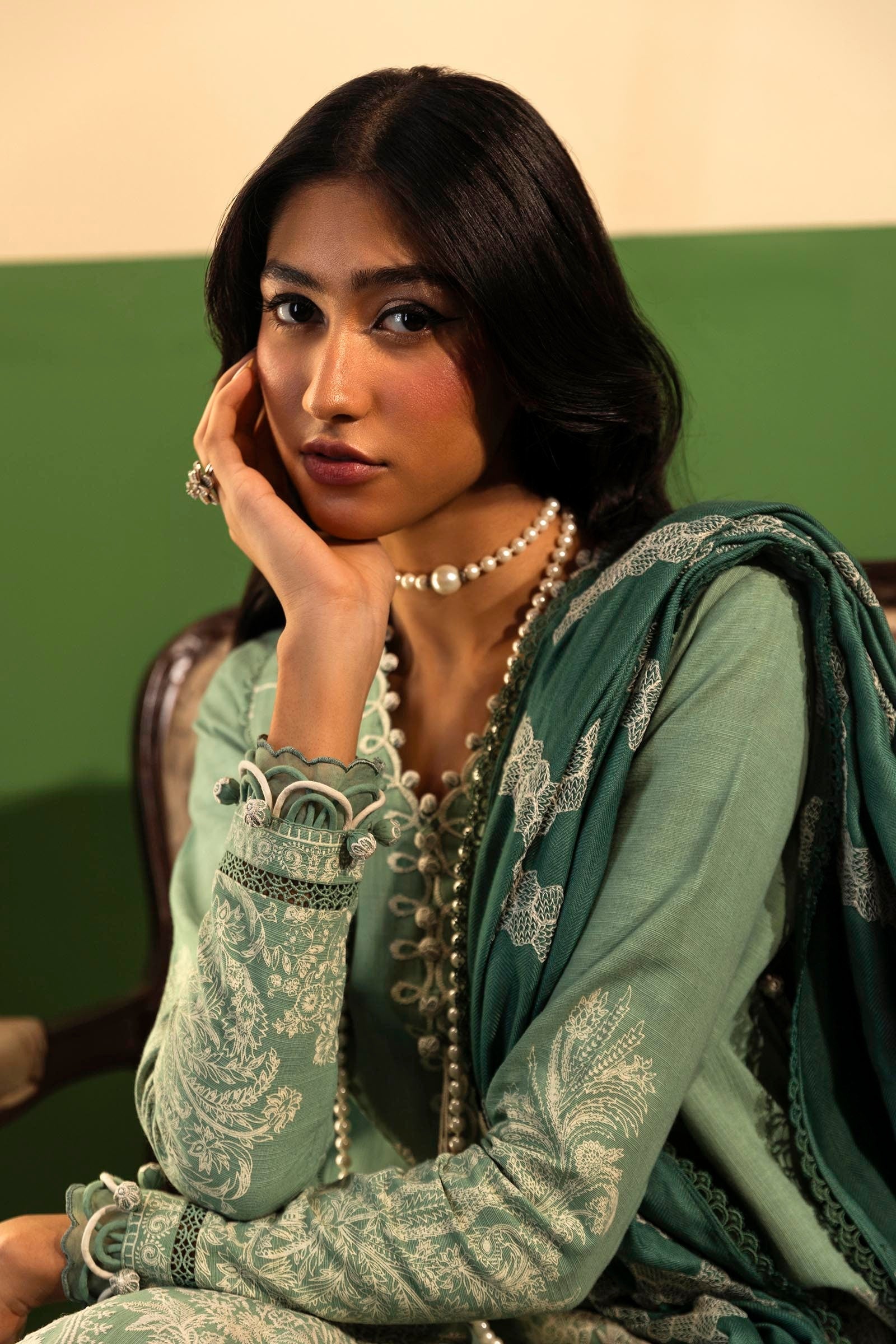 Sana Safinaz | Muzlin Winter 2024 |  M243-005A-3CO by Sana Safinaz - Designer Dress - Type: Ladies Clothes - Available at Libayah - 100% Original