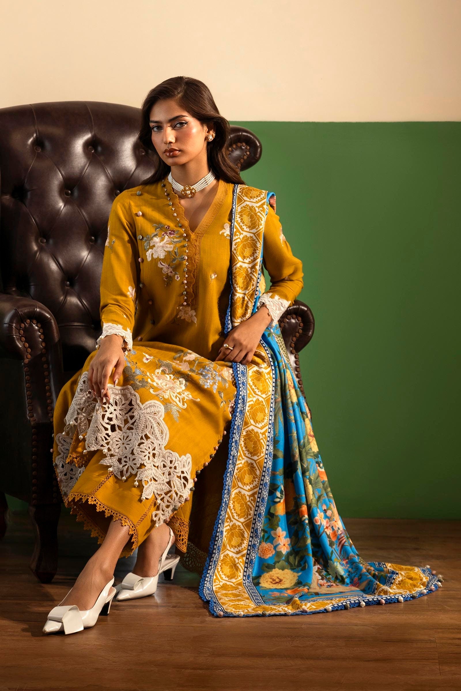 Sana Safinaz | Muzlin Winter 2024 |  M243-008A-3CP by Sana Safinaz - Designer Dress - Type: Ladies Clothes - Available at Libayah - 100% Original