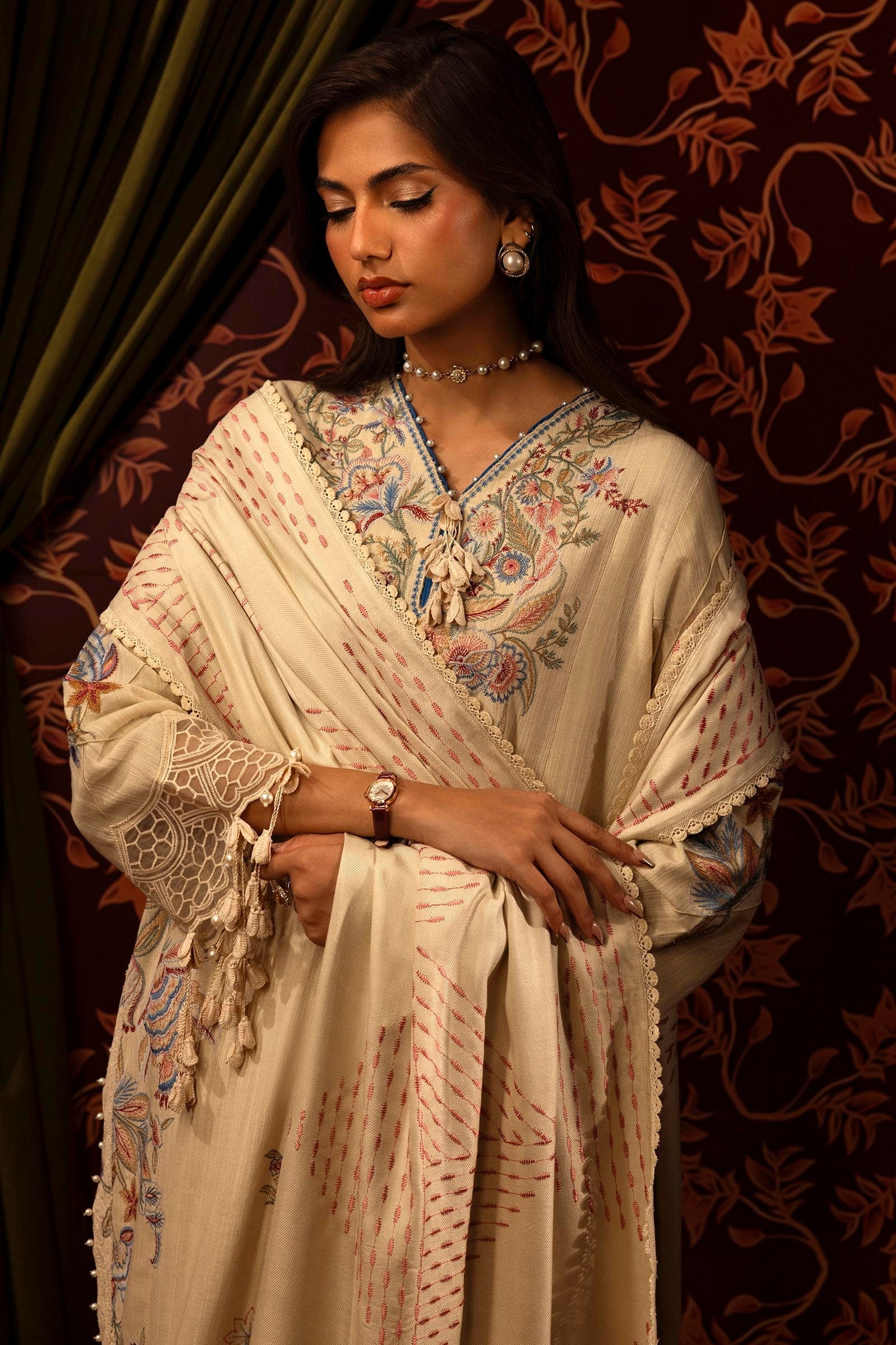 Sana Safinaz | Muzlin Winter 2024 | M243-009A-3CP by Sana Safinaz - Designer Dress - Type: Ladies Clothes - Available at Libayah - 100% Original