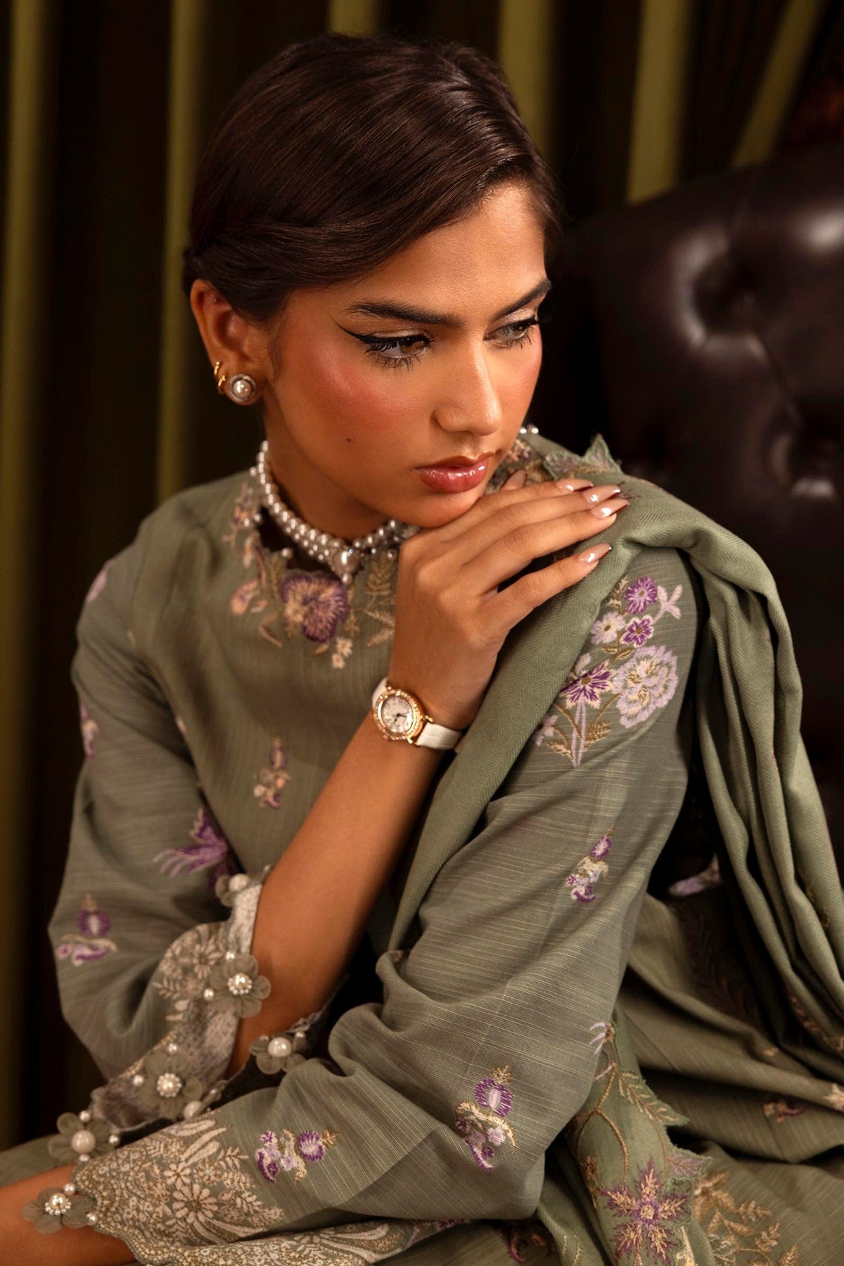 Sana Safinaz | Muzlin Winter 2024 |  M243-011A-3CP by Sana Safinaz - Designer Dress - Type: Ladies Clothes - Available at Libayah - 100% Original