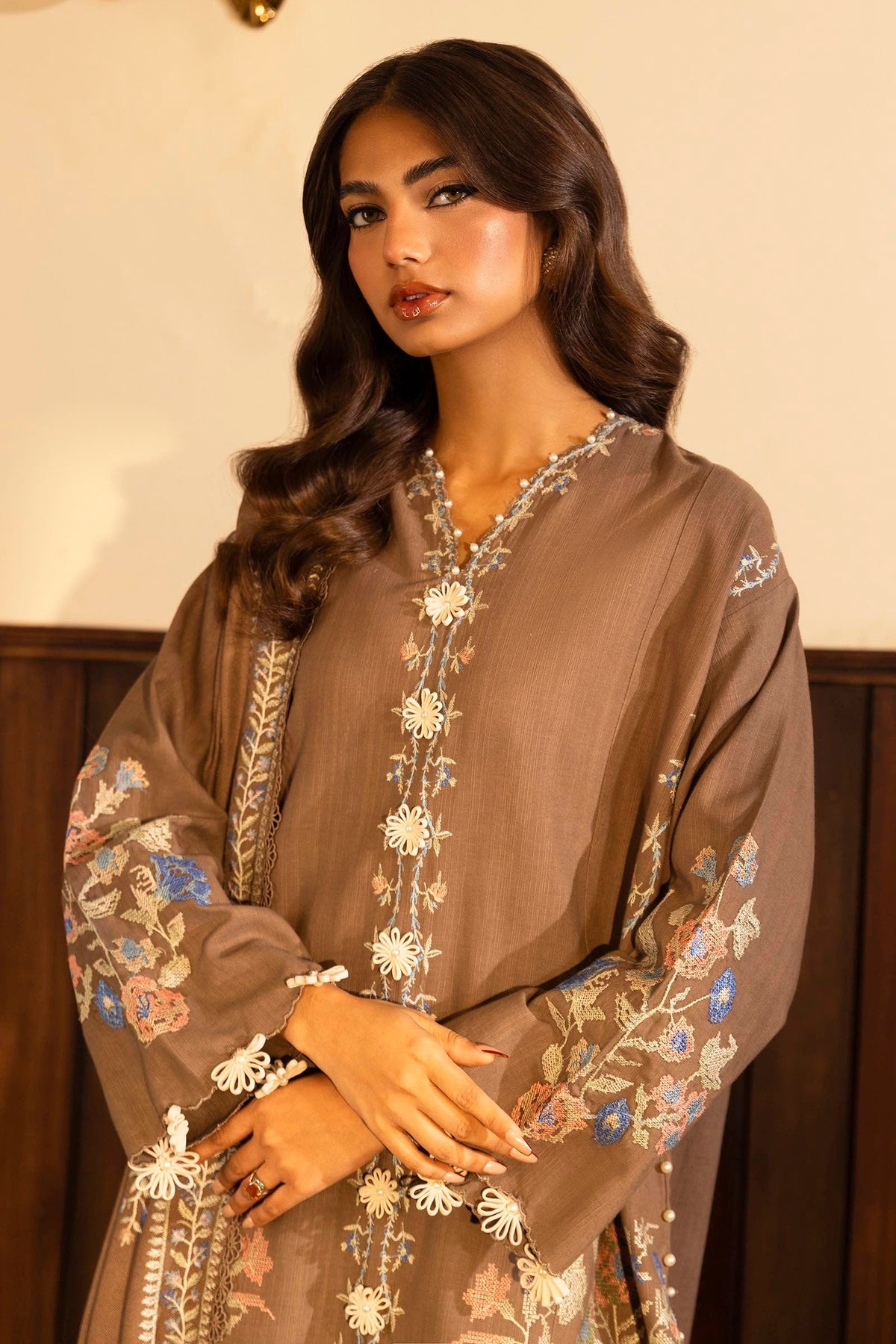 Sana Safinaz | Muzlin Winter 2024 | M243-013B-3CP by Sana Safinaz - Designer Dress - Type: Ladies Clothes - Available at Libayah - 100% Original