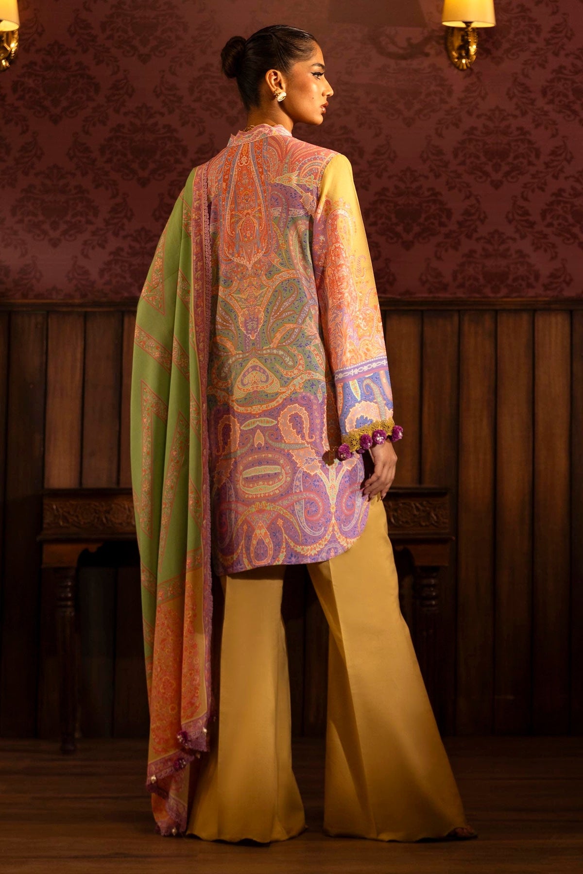 Sana Safinaz | Muzlin Winter 2024 |  M243-016A-3DB by Sana Safinaz - Designer Dress - Type: Ladies Clothes - Available at Libayah - 100% Original