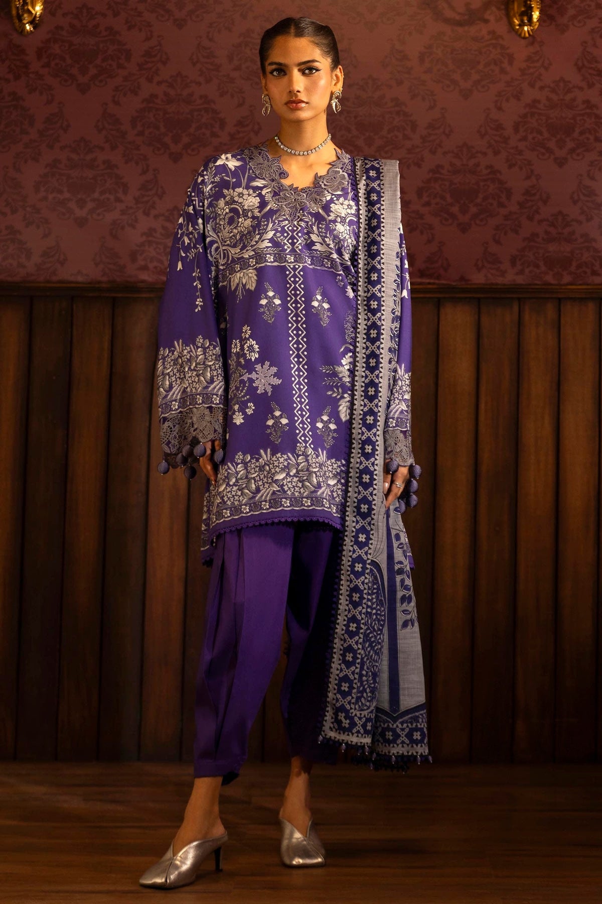 Sana Safinaz | Muzlin Winter 2024 |  M243-020A-3CQ by Sana Safinaz - Designer Dress - Type: Ladies Clothes - Available at Libayah - 100% Original