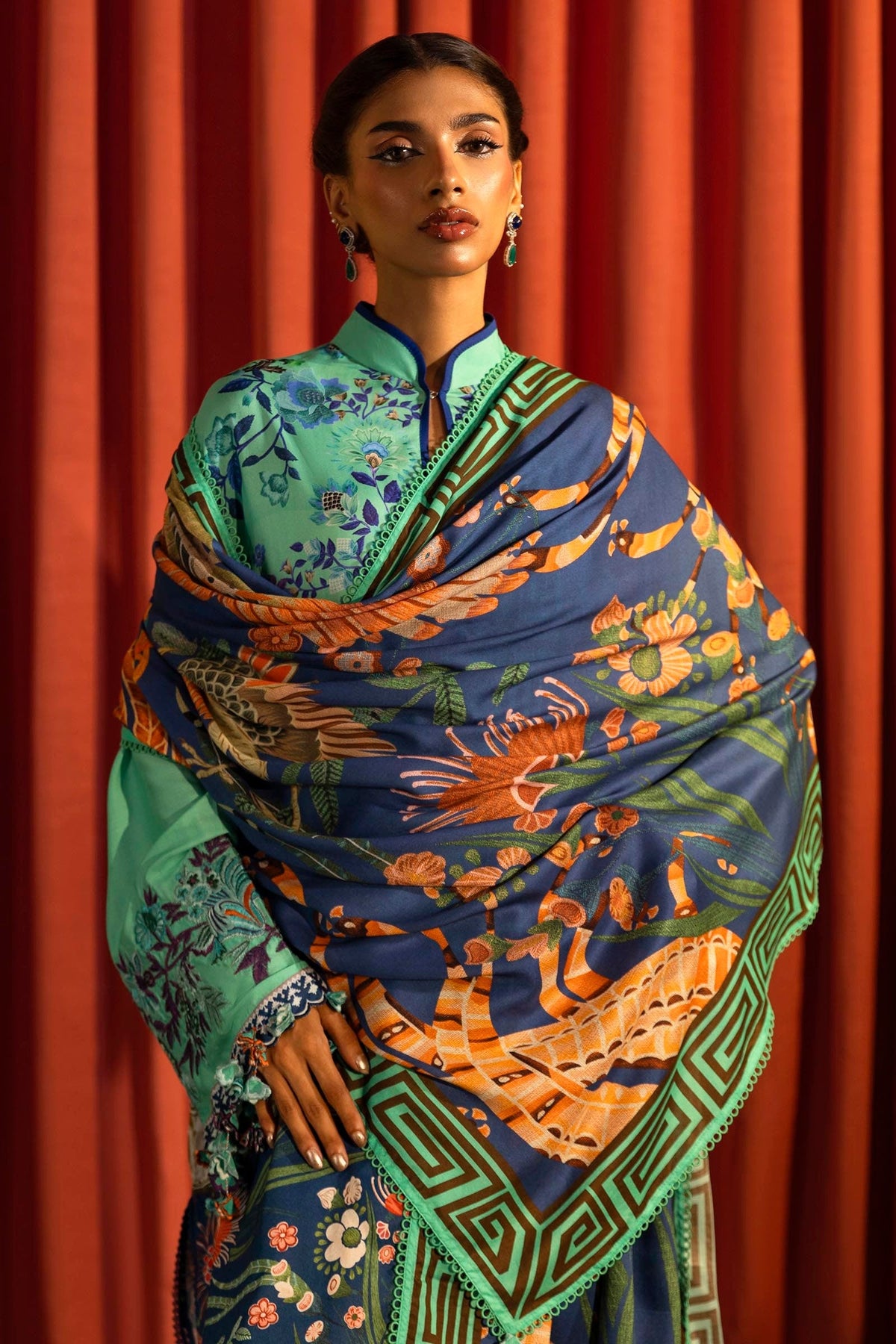 Sana Safinaz | Muzlin Winter 2024 |  M243-022A-3DB by Sana Safinaz - Designer Dress - Type: Ladies Clothes - Available at Libayah - 100% Original