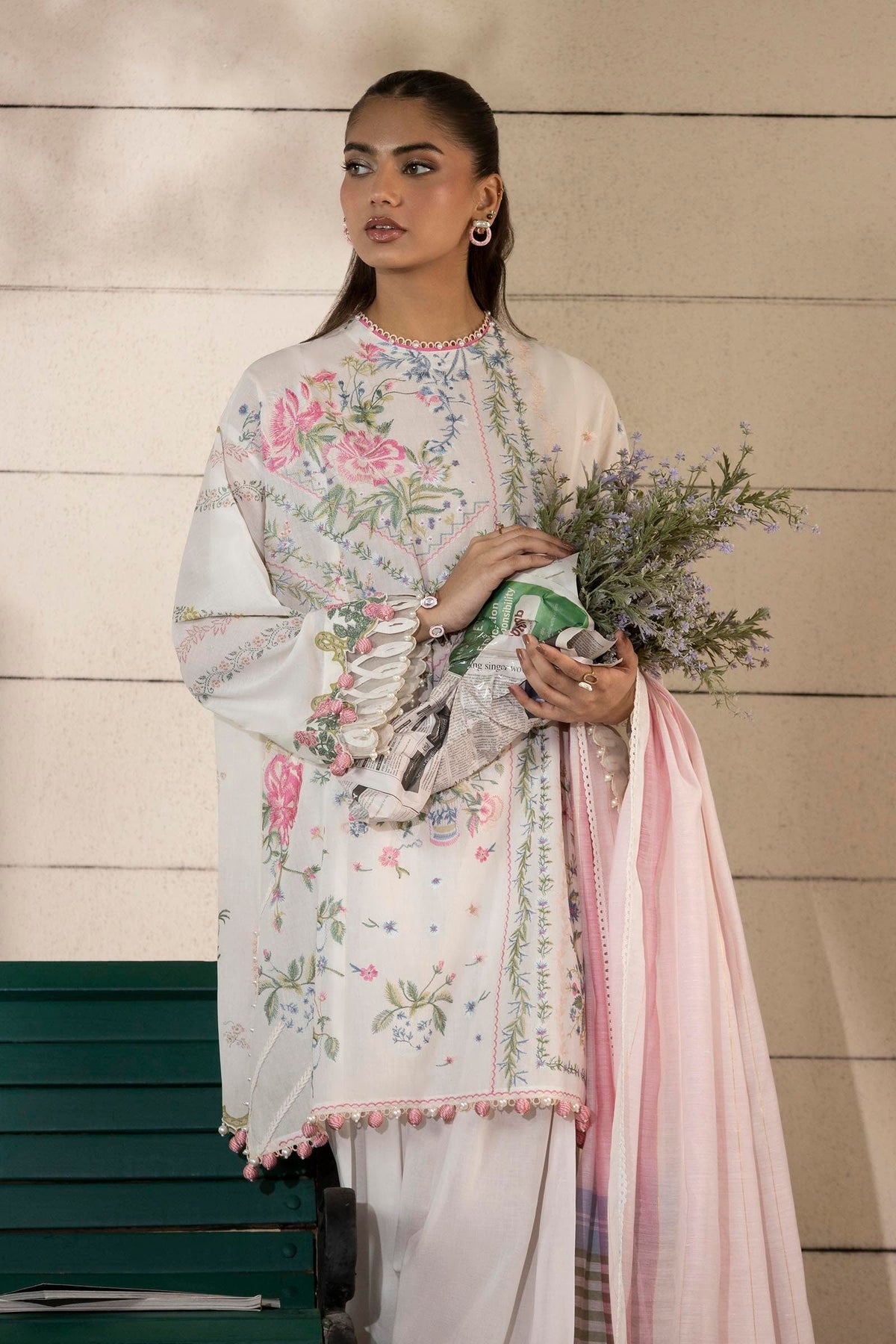 Sana Safinaz | Muzlin Spring 25 | M251-001A-3DG by Sana Safinaz - Designer Dress - Type: Ladies Clothes - Available at Libayah - 100% Original