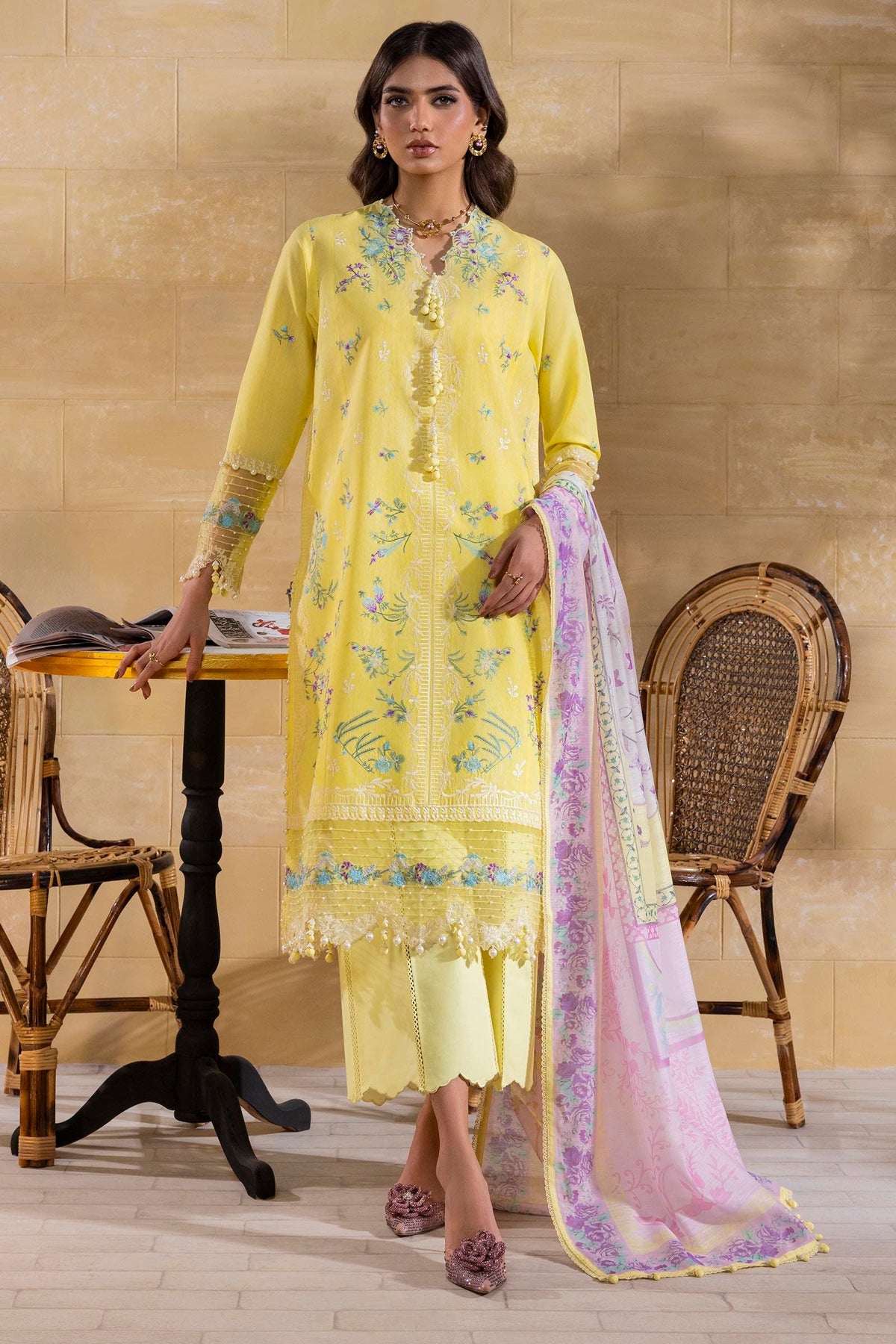 Sana Safinaz | Muzlin Spring 25 | M251-011B-3CV by Sana Safinaz - Designer Dress - Type: Ladies Clothes - Available at Libayah - 100% Original
