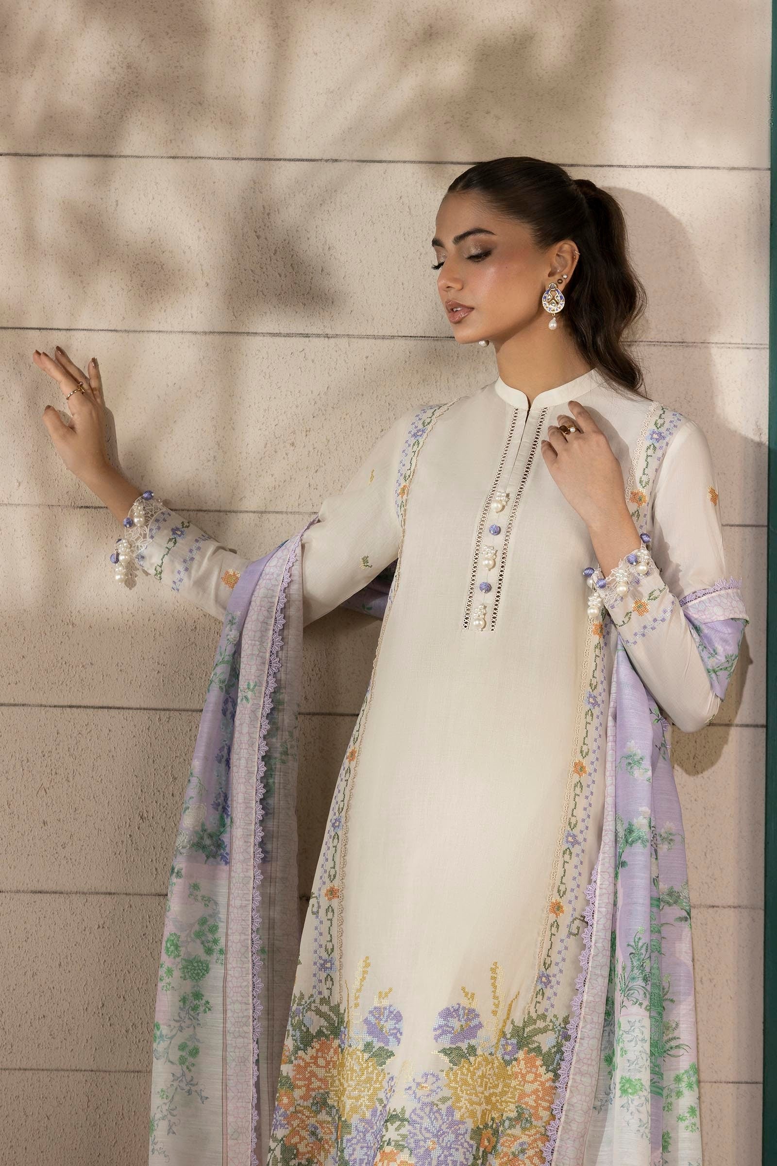 Sana Safinaz | Muzlin Spring 25 | M251-012A-3CV by Sana Safinaz - Designer Dress - Type: Ladies Clothes - Available at Libayah - 100% Original