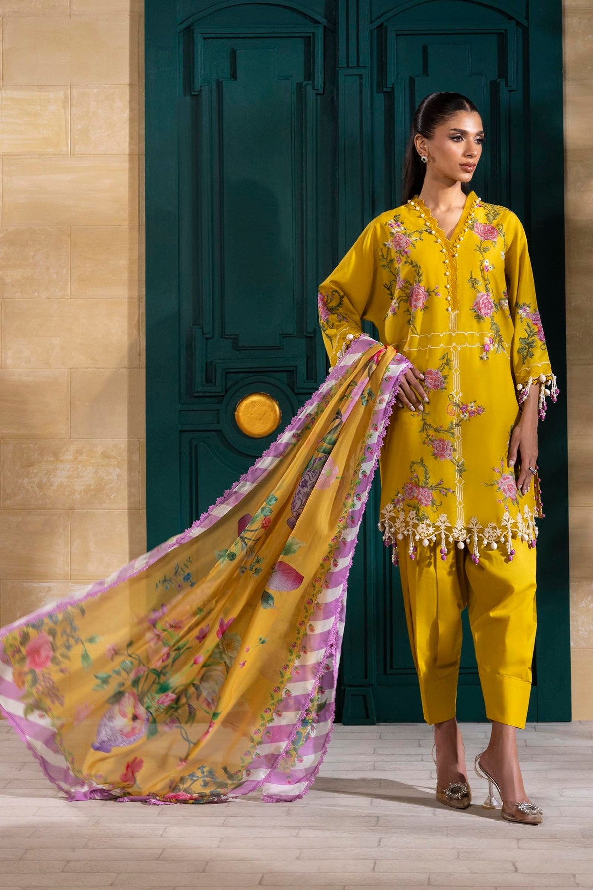 Sana Safinaz | Muzlin Spring 25 | M251-013B-3CL by Sana Safinaz - Designer Dress - Type: Ladies Clothes - Available at Libayah - 100% Original