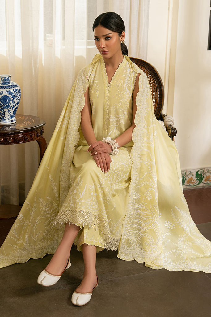 Cross Stitch | Emb Lawn Mahiri 26 | MELLOW GREEN - Designer Dress - Type : Ladies Clothes - Available at Libayah - 100% Original