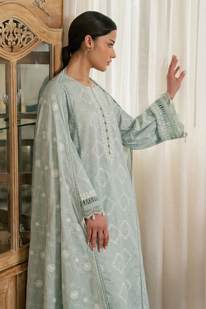 Cross Stitch | Emb Lawn Mahiri 26 | SAGE REVERIE - Designer Dress - Type : Ladies Clothes - Available at Libayah - 100% Original