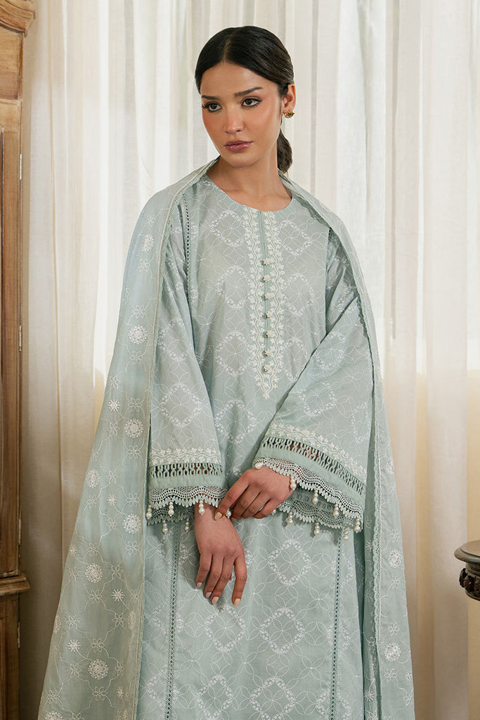 Cross Stitch | Emb Lawn Mahiri 26 | SAGE REVERIE - Designer Dress - Type : Ladies Clothes - Available at Libayah - 100% Original