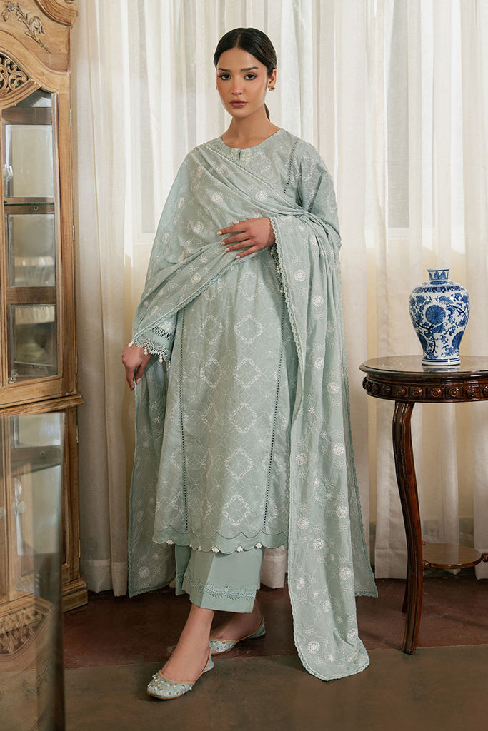 Cross Stitch | Emb Lawn Mahiri 26 | SAGE REVERIE - Designer Dress - Type : Ladies Clothes - Available at Libayah - 100% Original