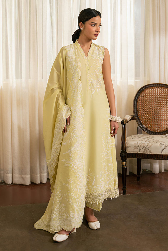 Cross Stitch | Emb Lawn Mahiri 26 | MELLOW GREEN - Designer Dress - Type : Ladies Clothes - Available at Libayah - 100% Original