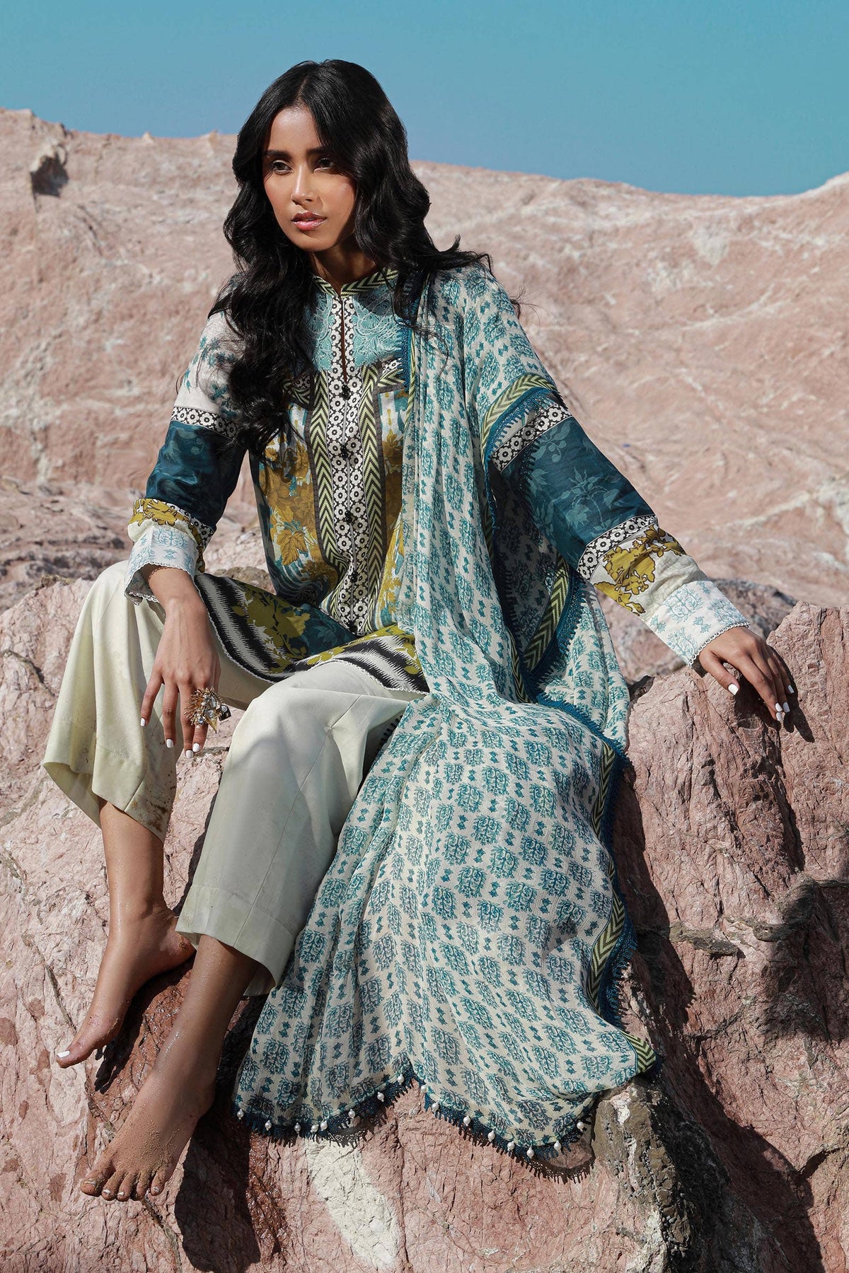 Sana Safinaz | Mahay Spring 24 | H241-015A-2I by Sana Safinaz - Designer Dress - Type: Ladies Clothes - Available at Libayah - 100% Original