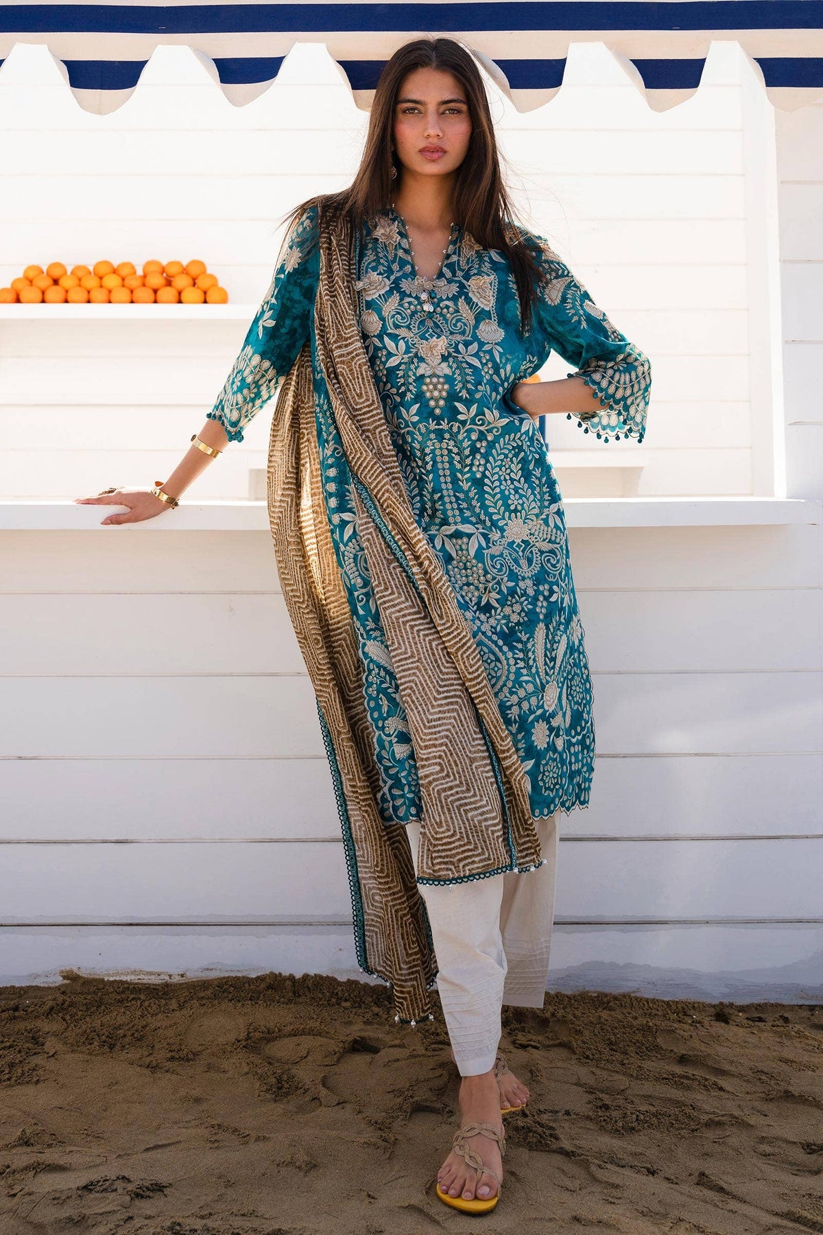 Sana Safinaz | Mahay Spring 24 | H241-018B-2BG by Sana Safinaz - Designer Dress - Type: Ladies Clothes - Available at Libayah - 100% Original