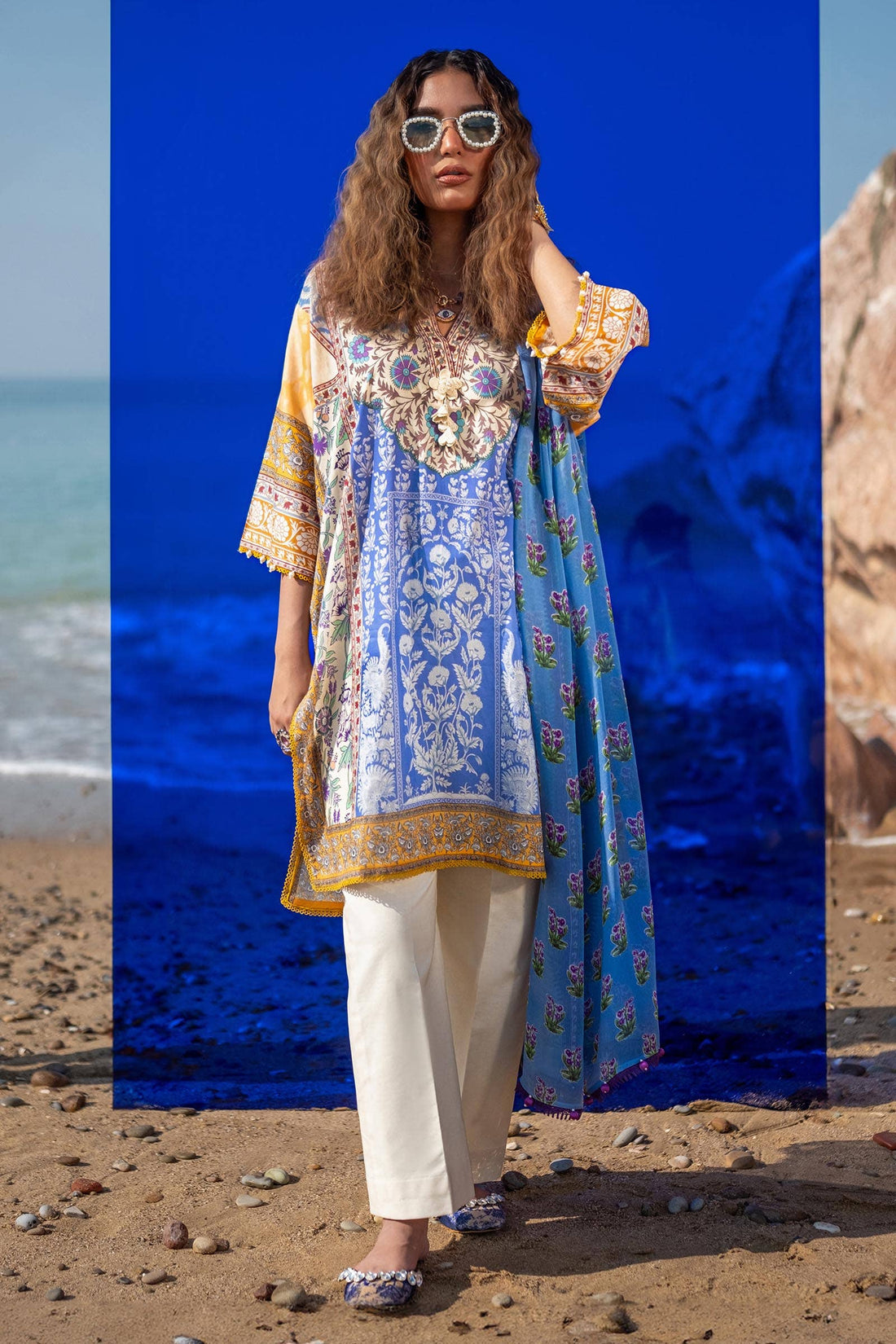 Sana Safinaz | Mahay Spring 24 | H241-003A-2BI by Sana Safinaz - Designer Dress - Type: Ladies Clothes - Available at Libayah - 100% Original