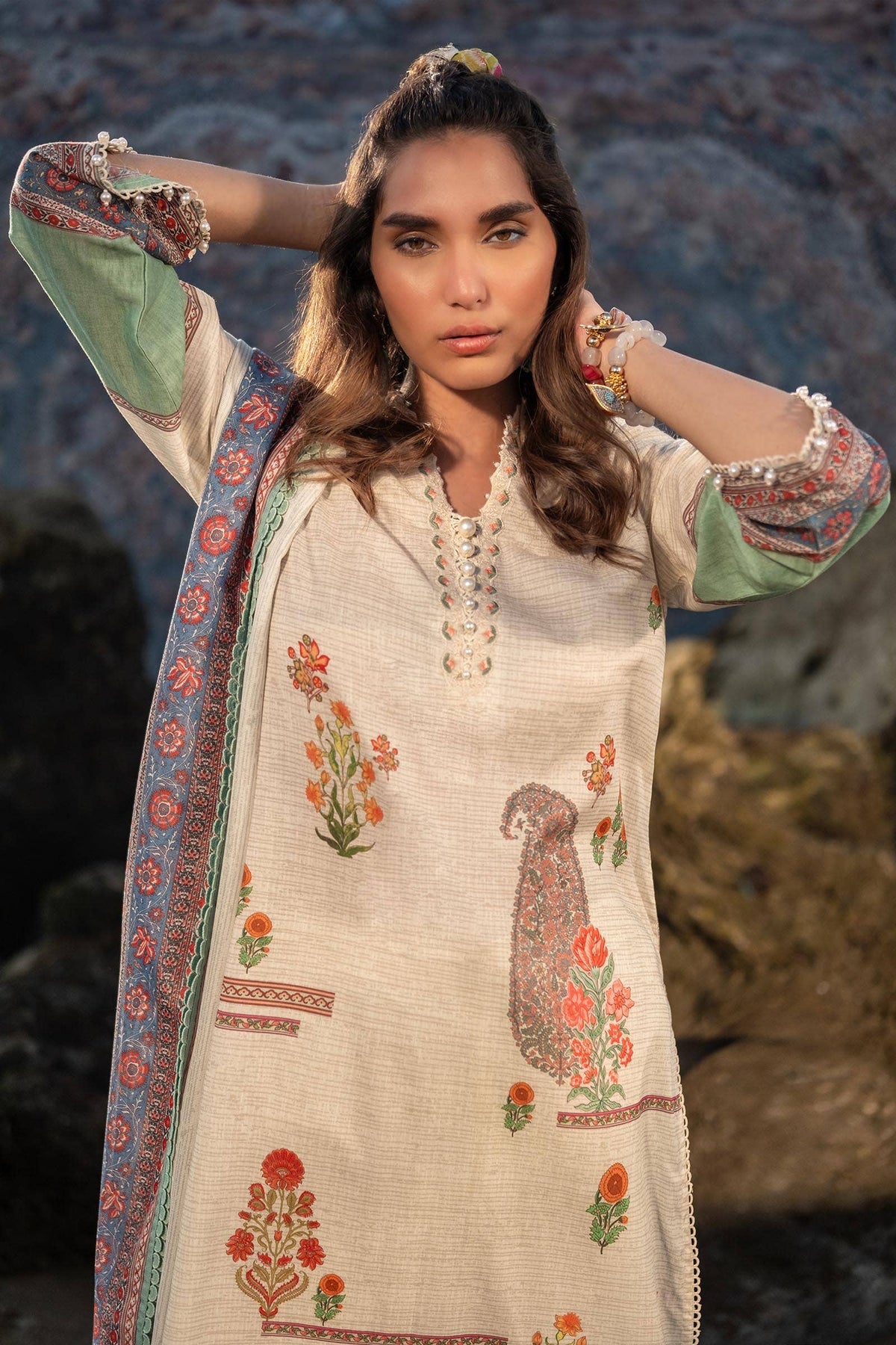 Sana Safinaz | Mahay Spring 24 | H241-022A-2BS by Sana Safinaz - Designer Dress - Type: Ladies Clothes - Available at Libayah - 100% Original