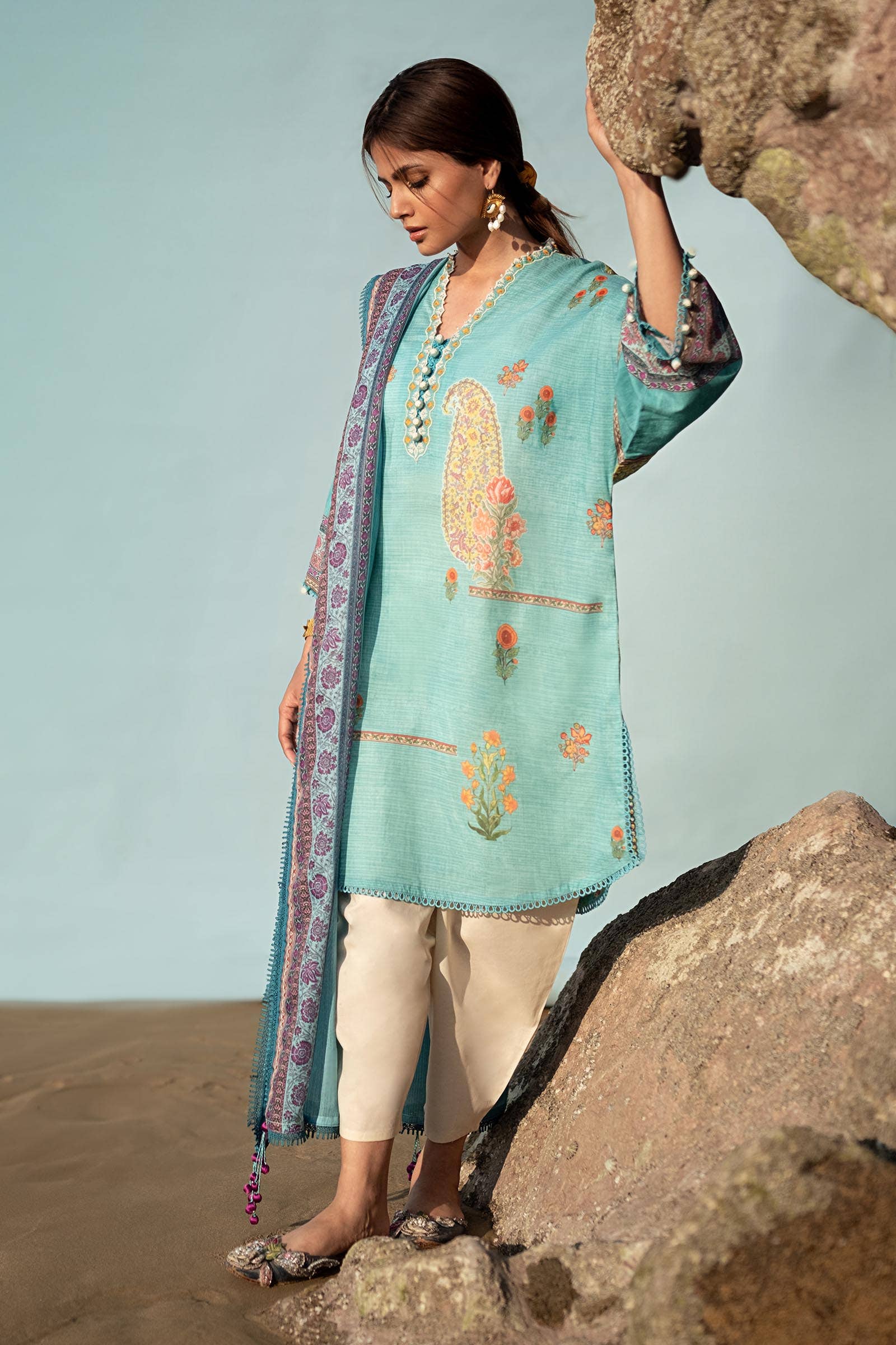 Sana Safinaz | Mahay Spring 24 | H241-022B-2BS by Sana Safinaz - Designer Dress - Type: Ladies Clothes - Available at Libayah - 100% Original