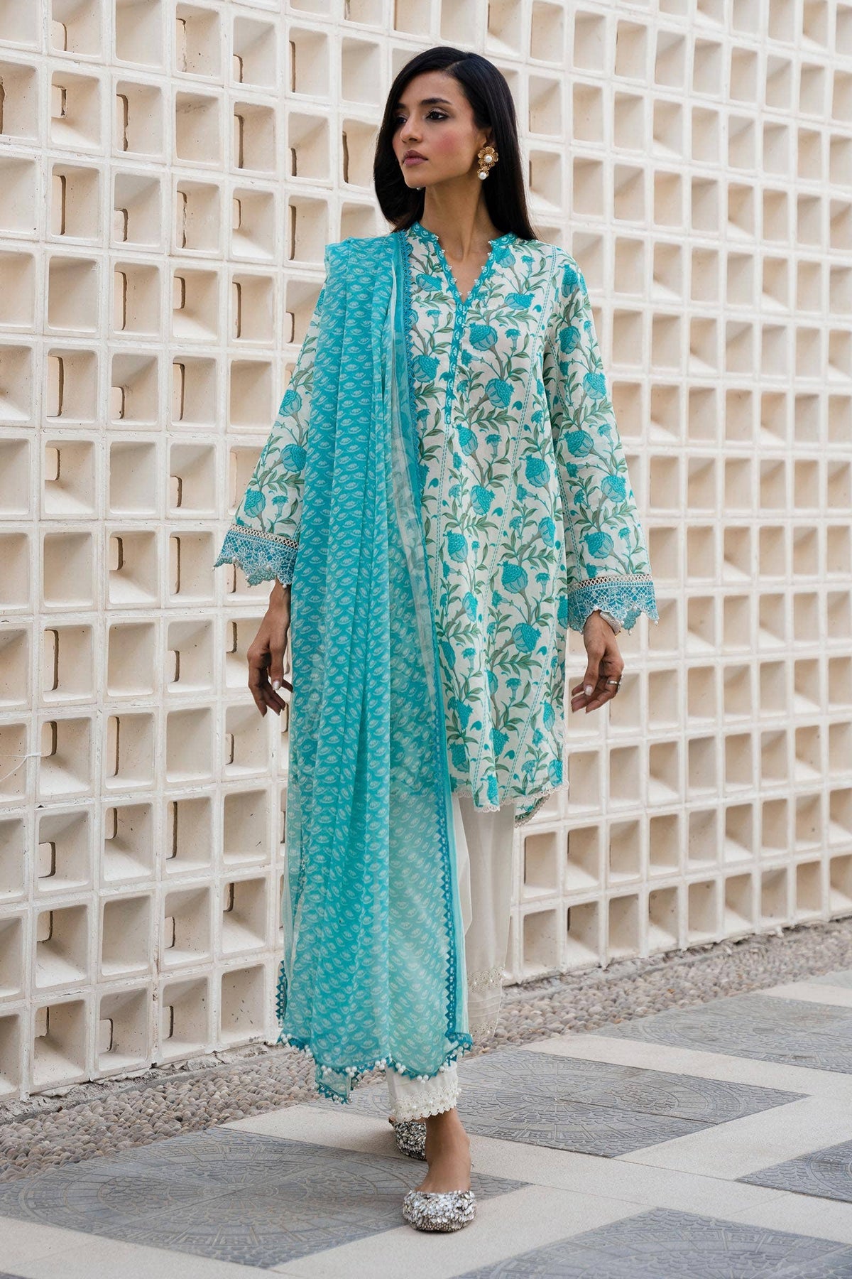 Sana Safinaz | Mahay Spring 24 | H241-002A-2BI by Sana Safinaz - Designer Dress - Type: Ladies Clothes - Available at Libayah - 100% Original