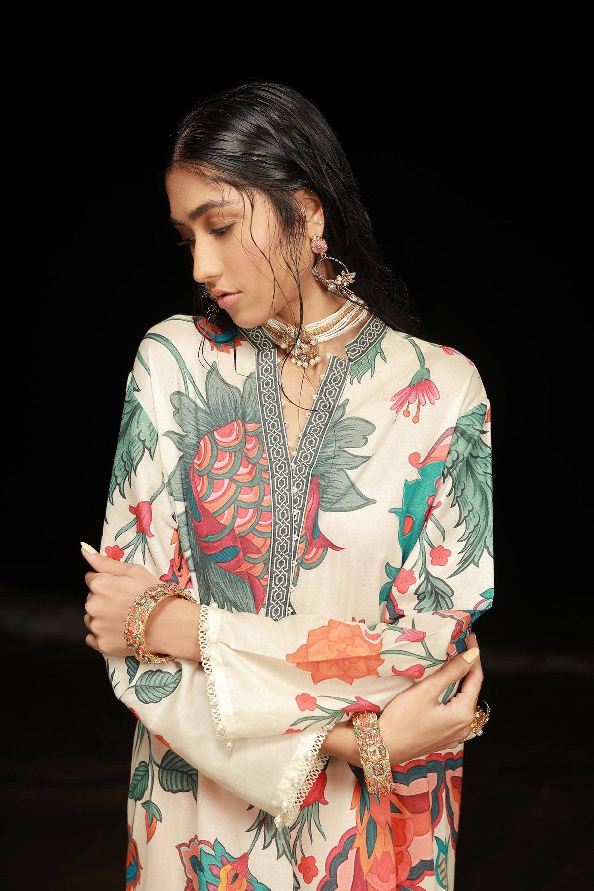 Sana Safinaz | Mahay Spring 24 | H241-011B-2C by Sana Safinaz - Designer Dress - Type: Ladies Clothes - Available at Libayah - 100% Original