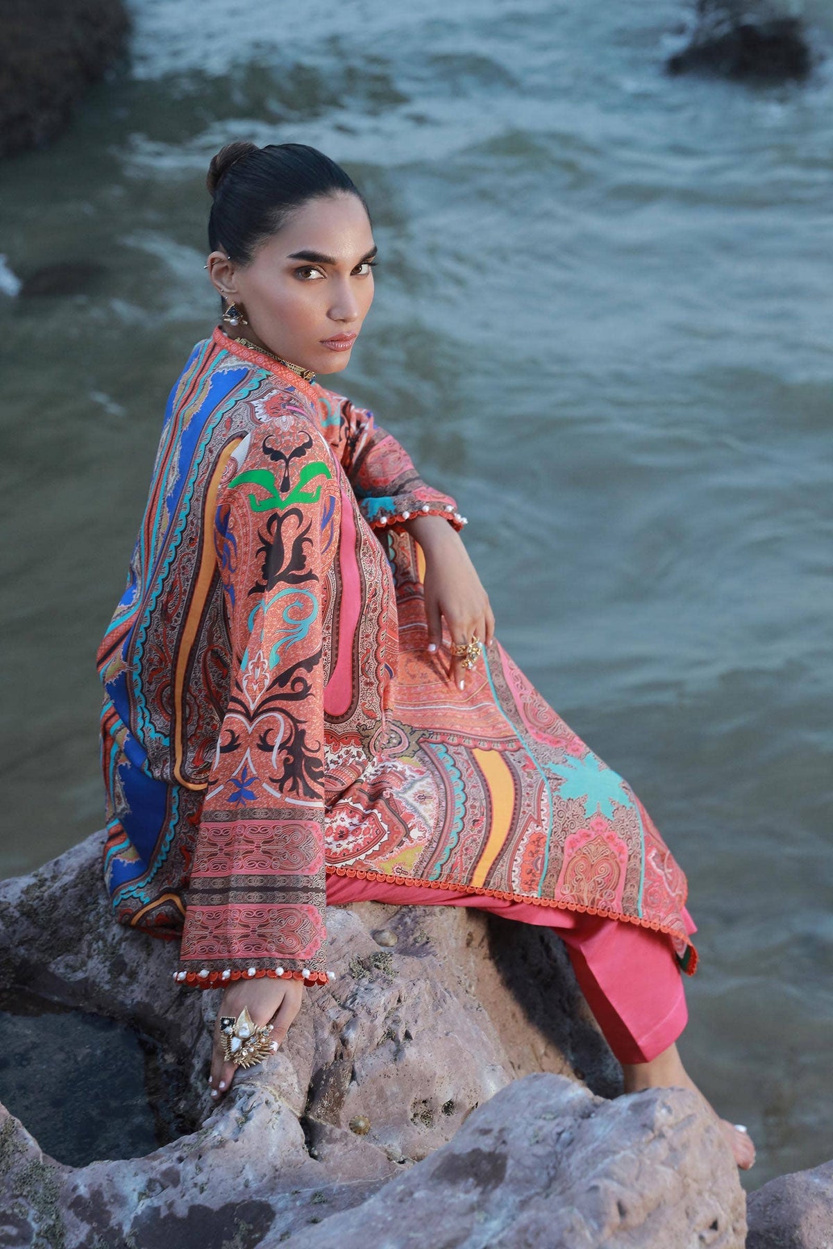 Sana Safinaz | Mahay Spring 24 | H241-012A-2C by Sana Safinaz - Designer Dress - Type: Ladies Clothes - Available at Libayah - 100% Original