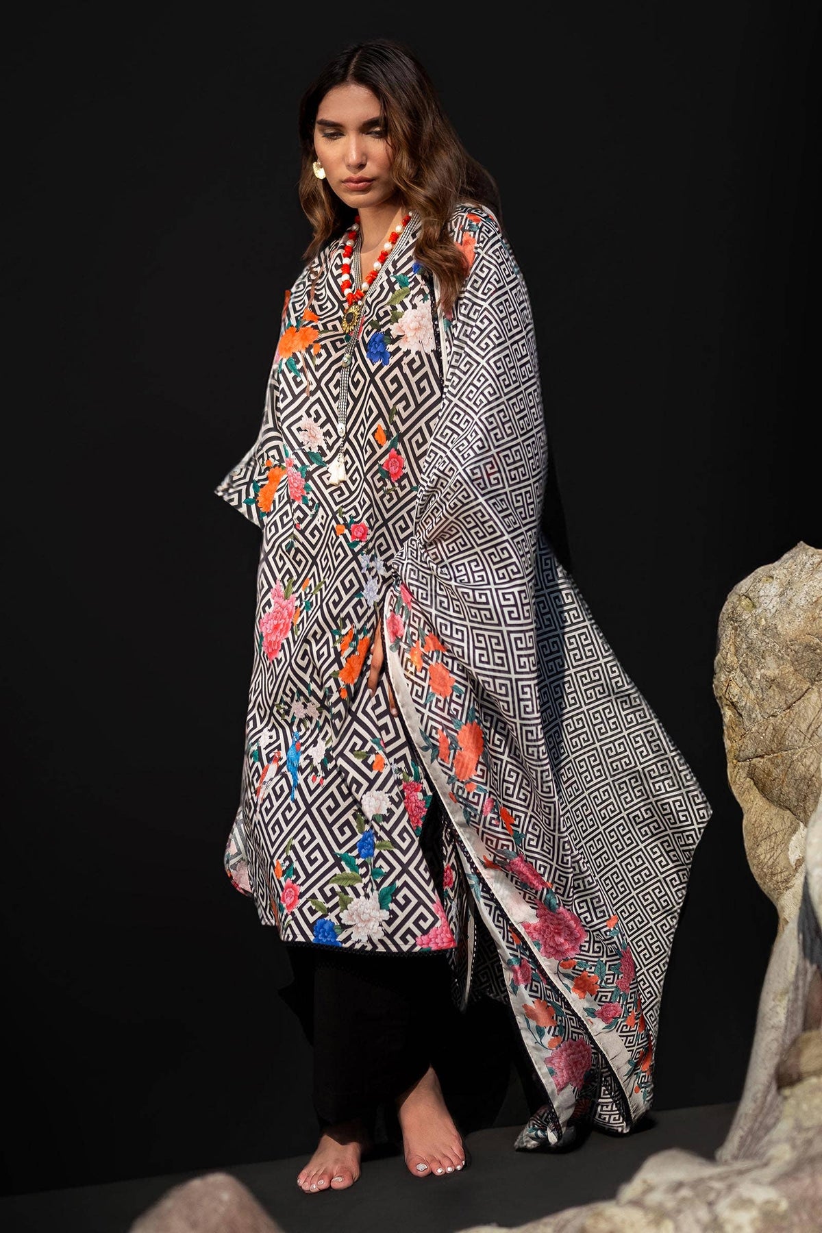 Sana Safinaz | Mahay Spring 24 | H241-013A-2BK by Sana Safinaz - Designer Dress - Type: Ladies Clothes - Available at Libayah - 100% Original
