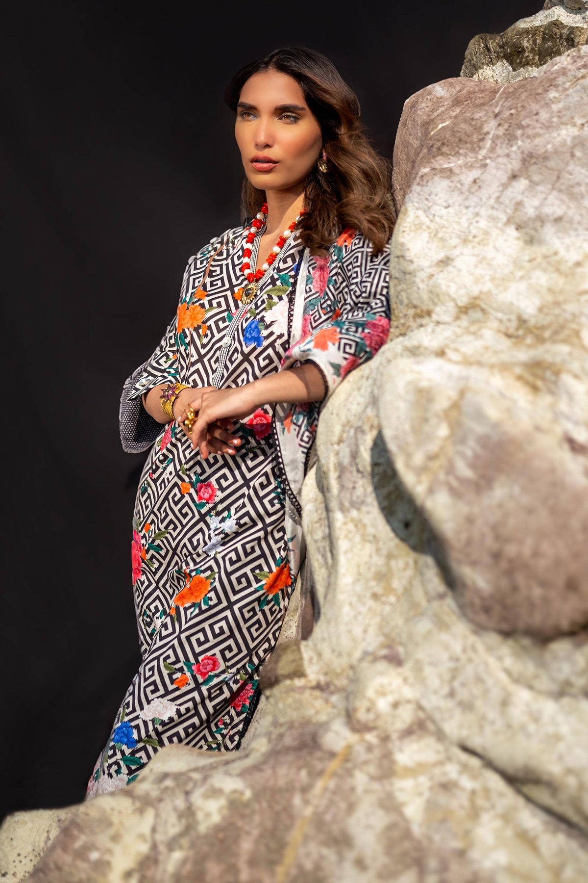 Sana Safinaz | Mahay Spring 24 | H241-013A-2BK by Sana Safinaz - Designer Dress - Type: Ladies Clothes - Available at Libayah - 100% Original