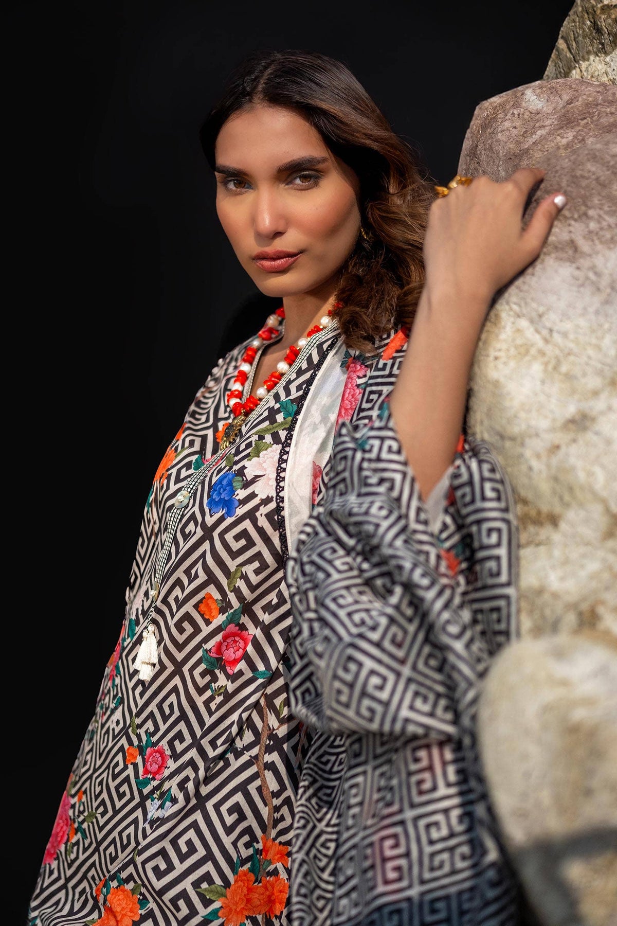 Sana Safinaz | Mahay Spring 24 | H241-013A-2BK by Sana Safinaz - Designer Dress - Type: Ladies Clothes - Available at Libayah - 100% Original