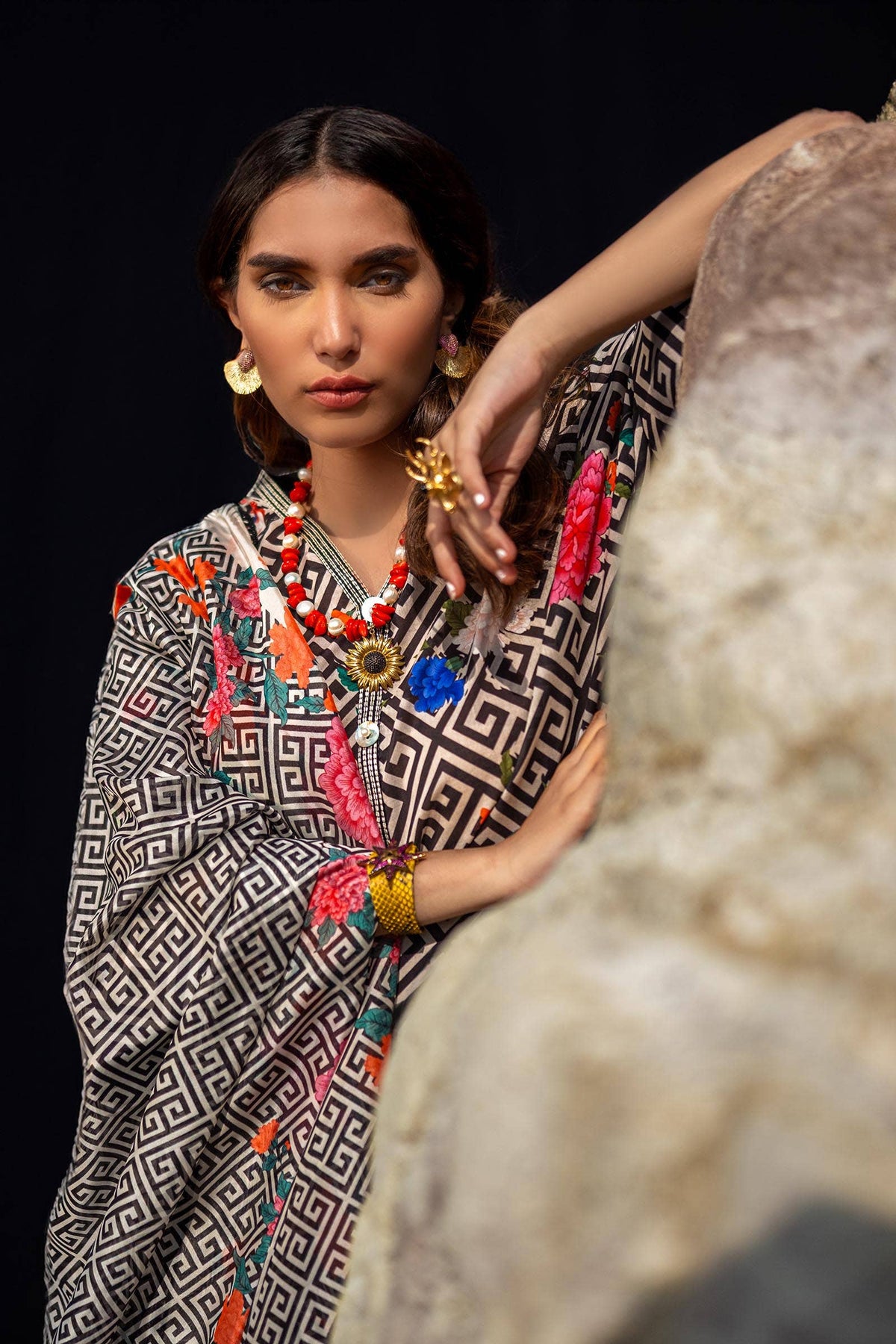 Sana Safinaz | Mahay Spring 24 | H241-013A-2BK by Sana Safinaz - Designer Dress - Type: Ladies Clothes - Available at Libayah - 100% Original