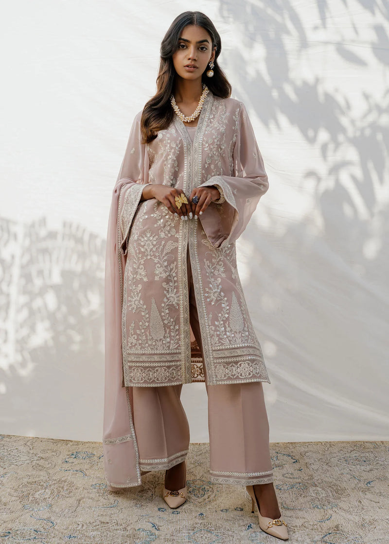 Mahgul | Eid Edit 2024 | Mauve Flora by Mahgul - Designer Dress - Type: Ladies Clothes - Available at Libayah - 100% Original