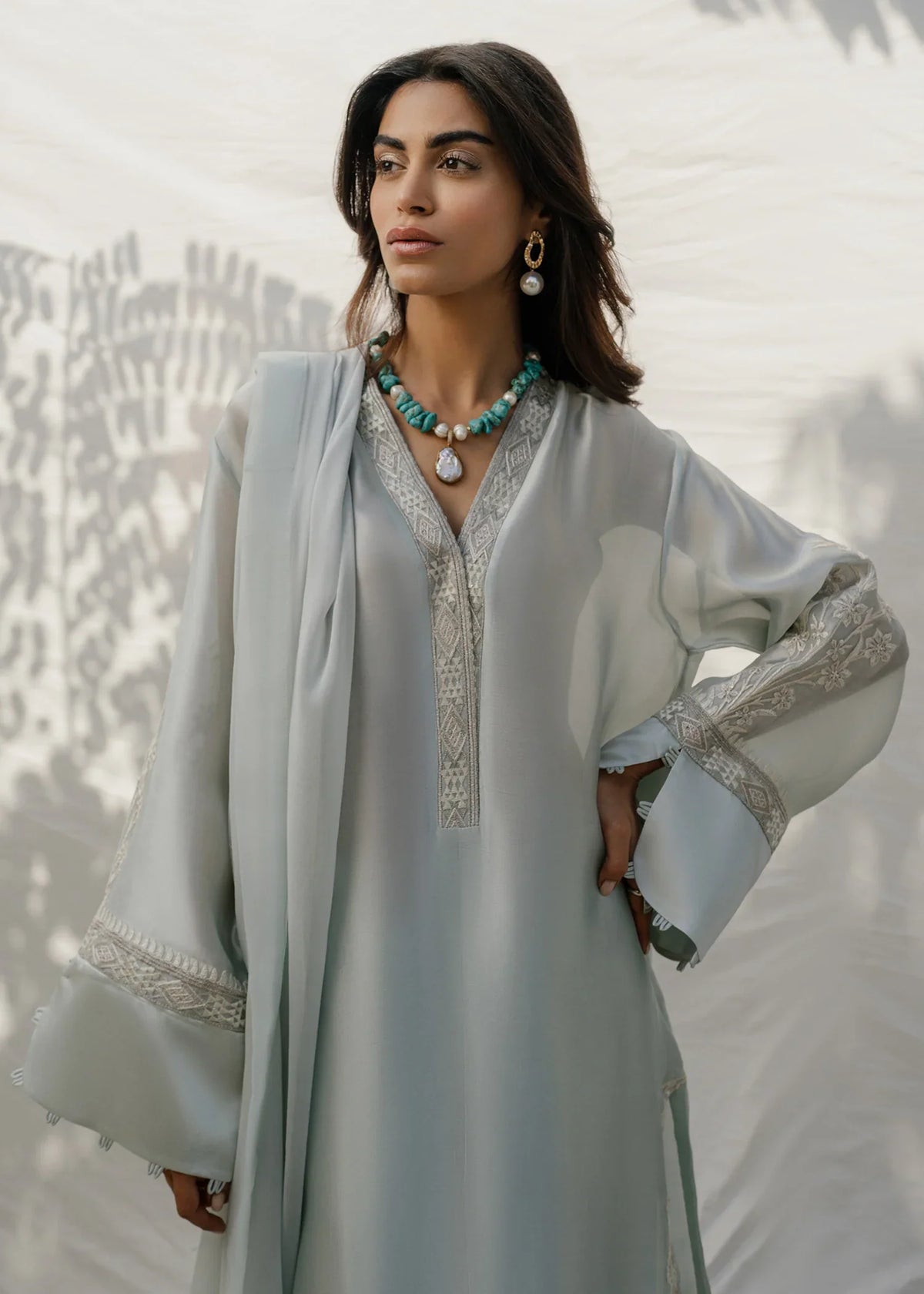 Mahgul | Eid Edit 2024 | Silver Light by Mahgul - Designer Dress - Type: Ladies Clothes - Available at Libayah - 100% Original
