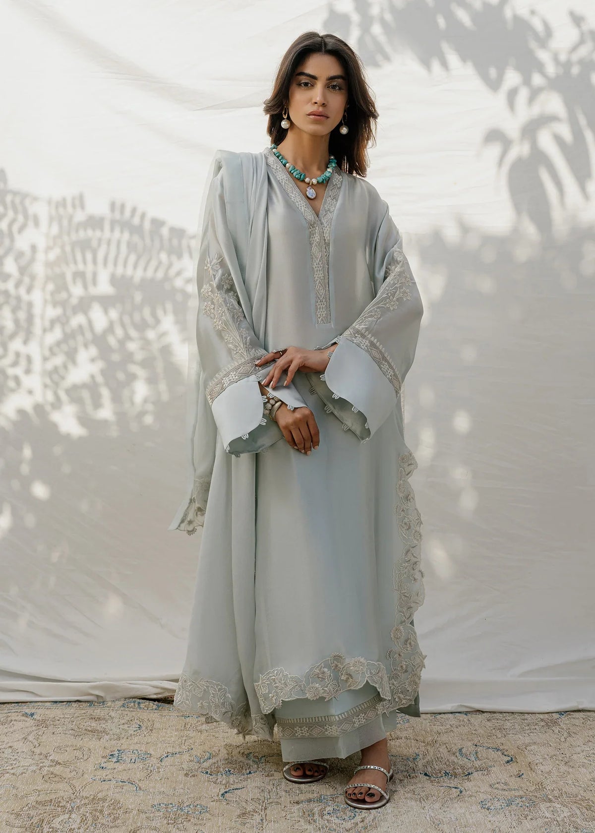 Mahgul | Eid Edit 2024 | Silver Light by Mahgul - Designer Dress - Type: Ladies Clothes - Available at Libayah - 100% Original