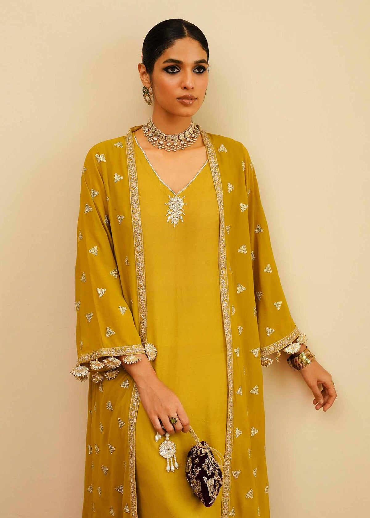 Mahgul | Eid Edit 2024 | Mustard Shine by Mahgul - Designer Dress - Type: Ladies Clothes - Available at Libayah - 100% Original