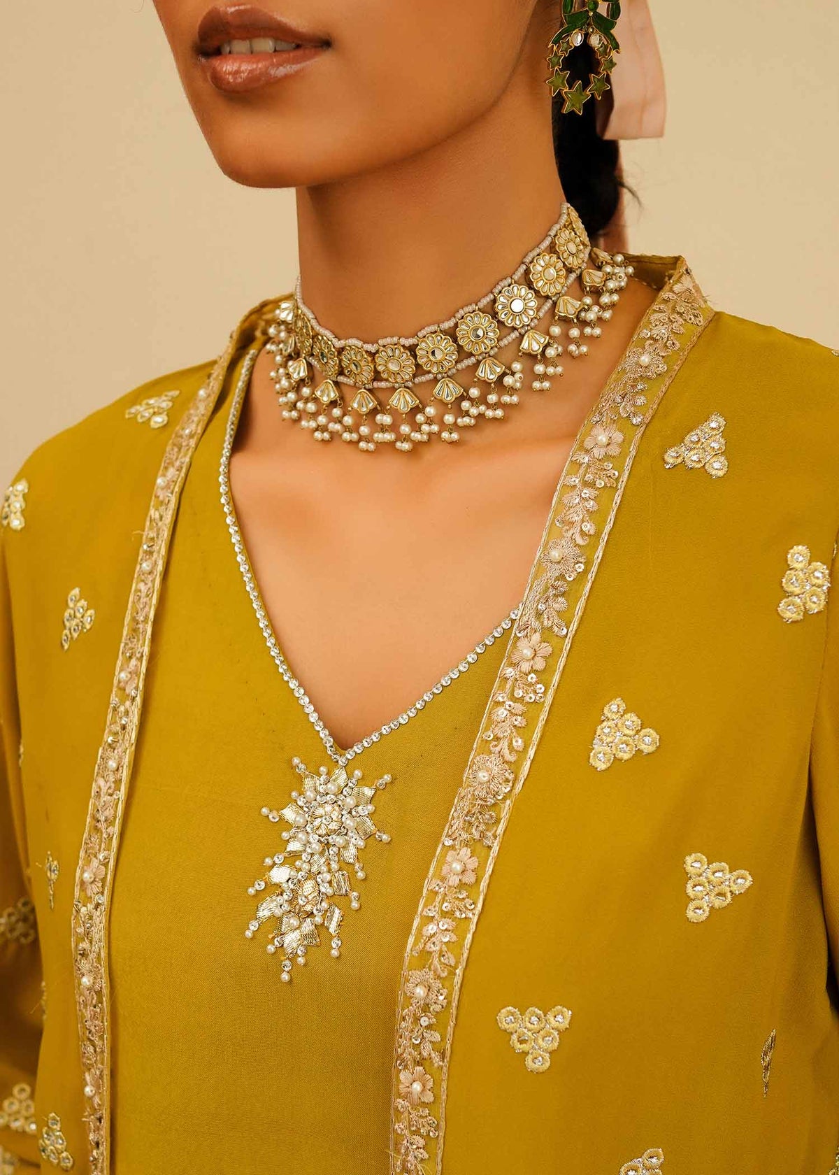 Mahgul | Eid Edit 2024 | Mustard Shine by Mahgul - Designer Dress - Type: Ladies Clothes - Available at Libayah - 100% Original