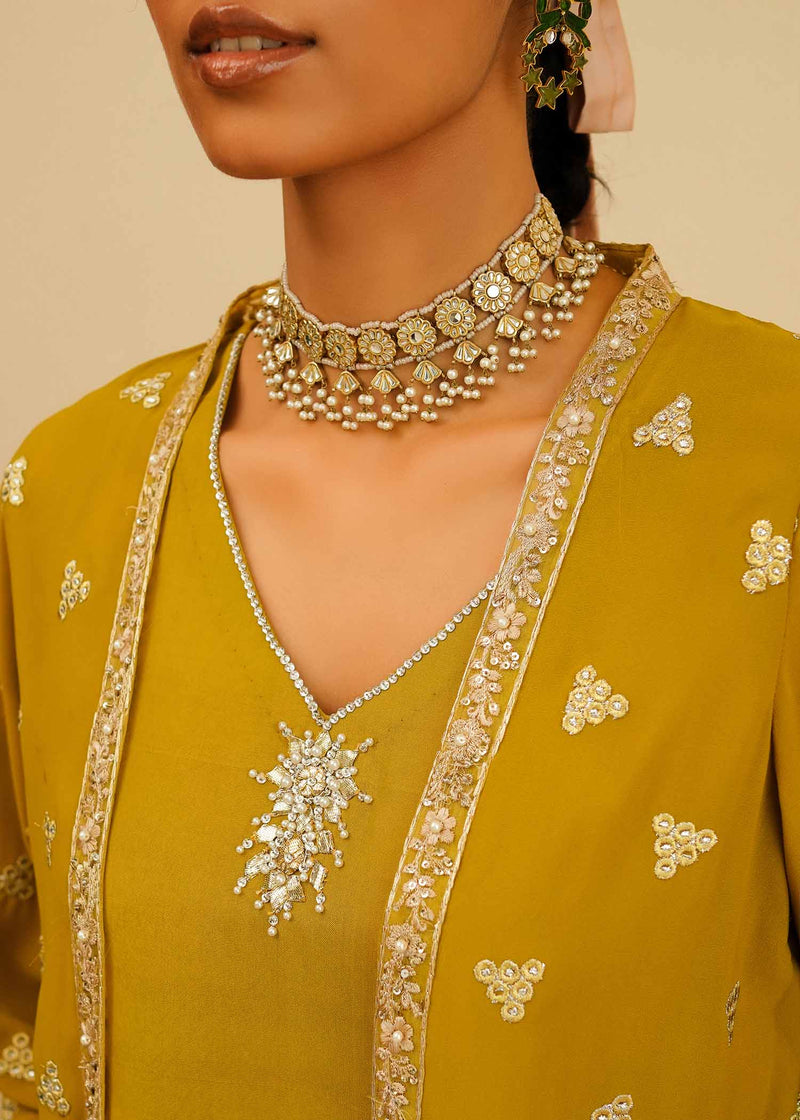 Mahgul | Eid Edit 2024 | Mustard Shine by Mahgul - Designer Dress - Type: Ladies Clothes - Available at Libayah - 100% Original