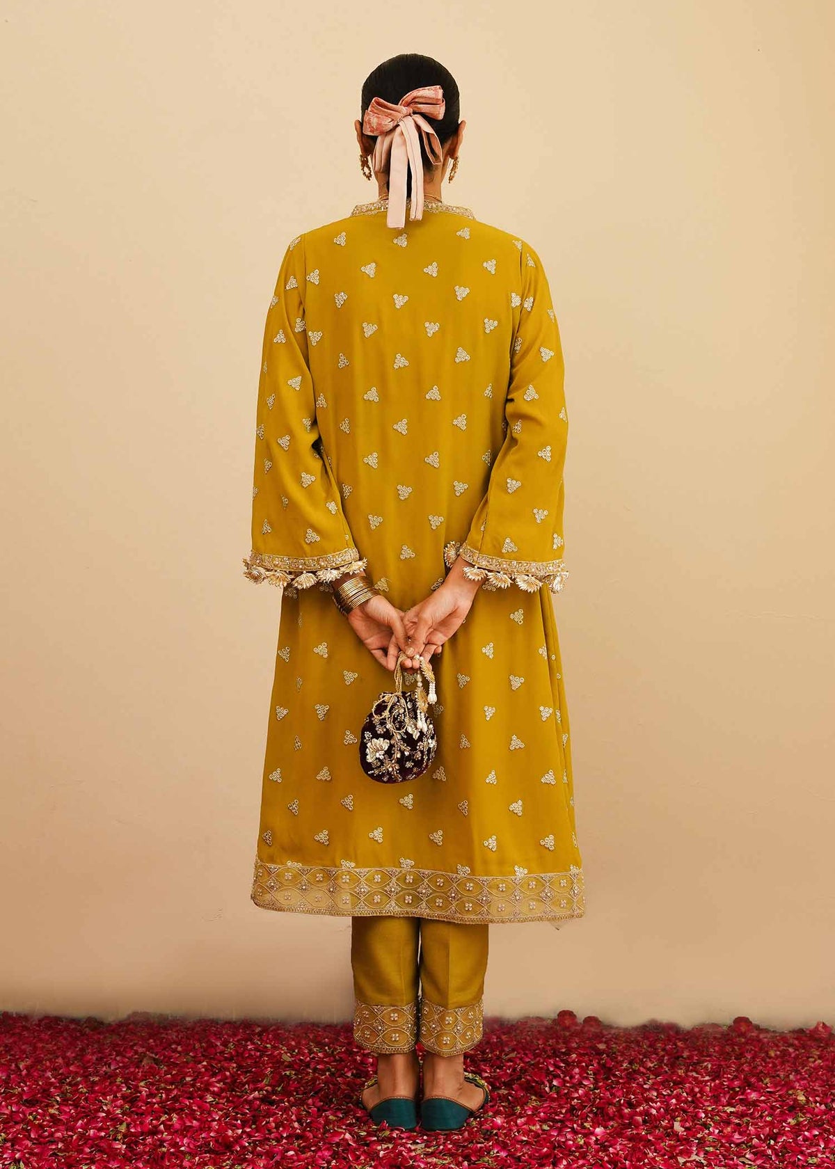Mahgul | Eid Edit 2024 | Mustard Shine by Mahgul - Designer Dress - Type: Ladies Clothes - Available at Libayah - 100% Original